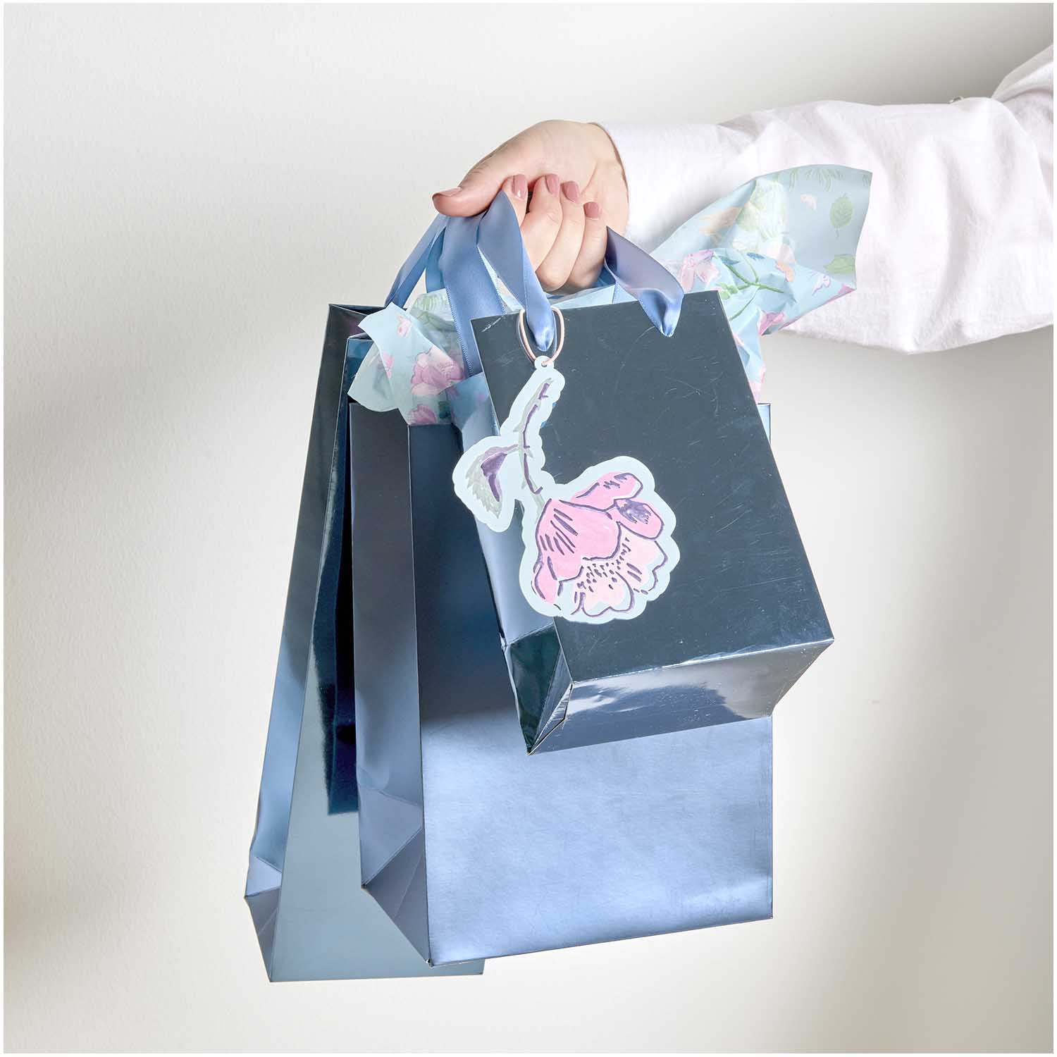 METALLIC BLUE GIFT BAG | MEDIUM - OTHERLETTERS