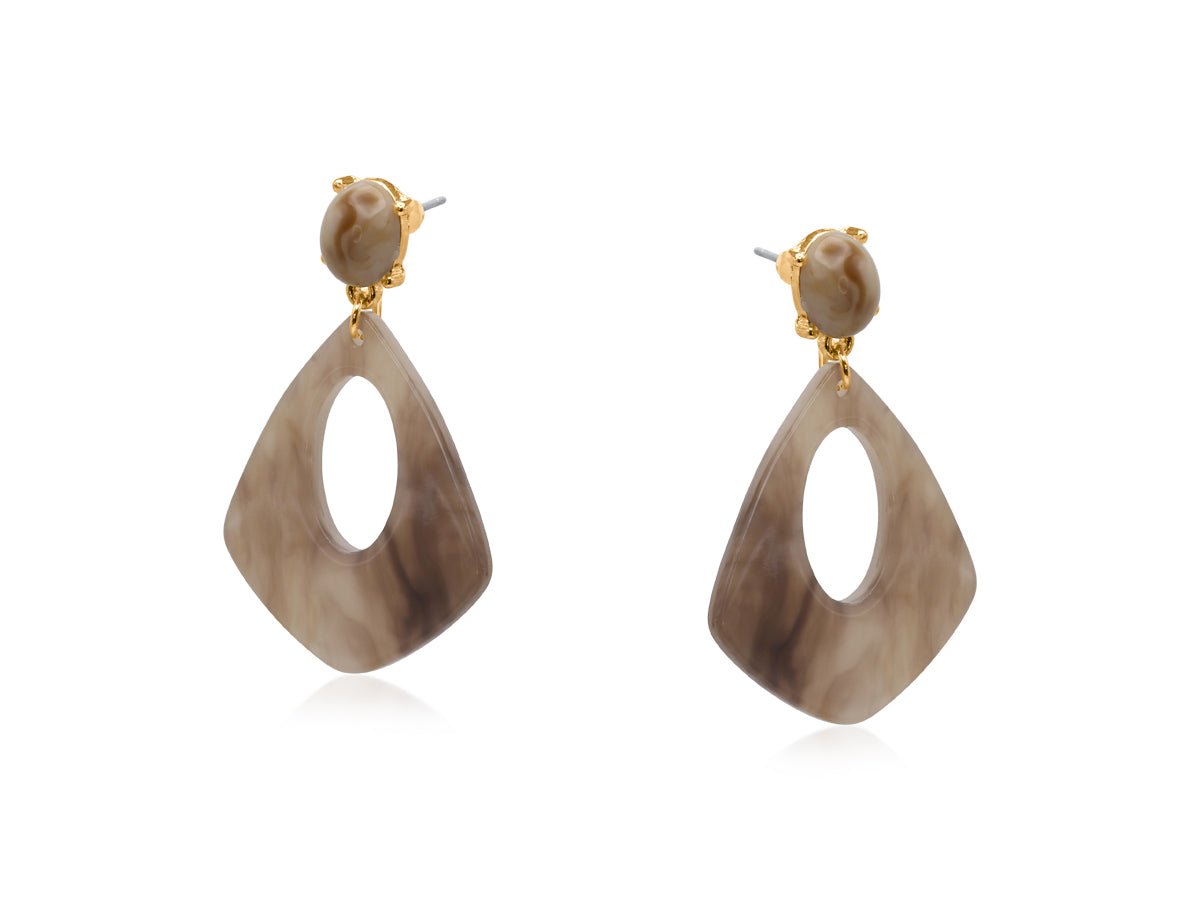 MIN GEO RESIN EARRINGS | CREAM - OTHERLETTERS