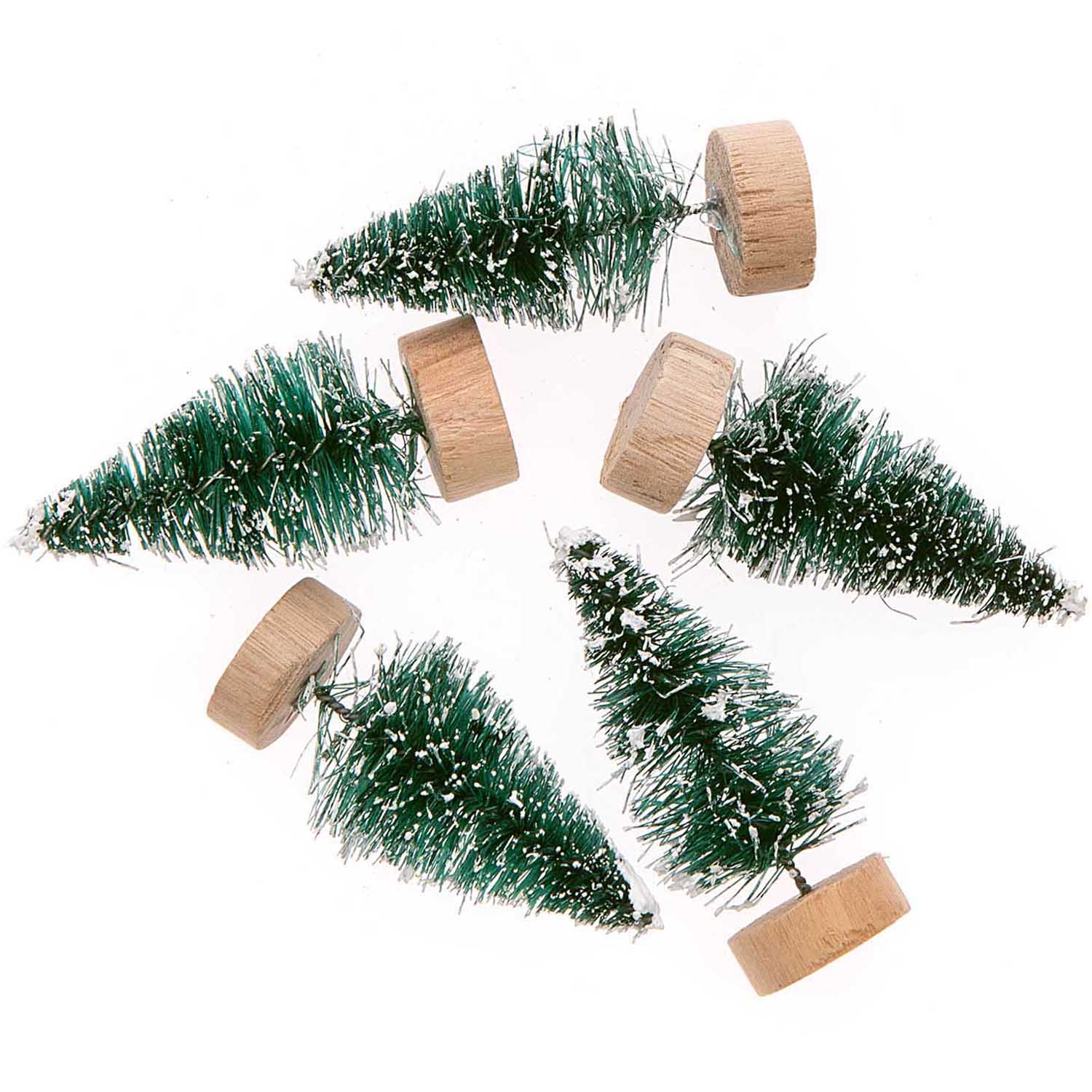 MINI BOTTLE BRUSH TREES GREEN SET OF 5 | 5cm - OTHERLETTERS