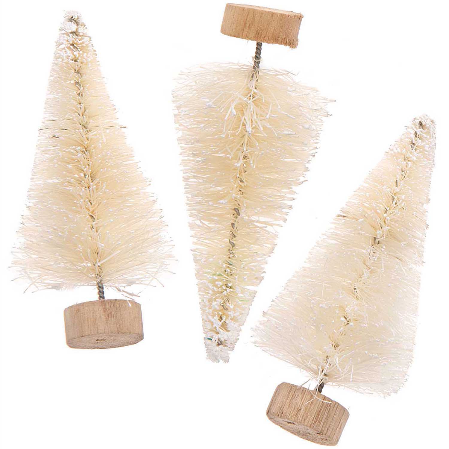 MINI BOTTLE BRUSH TREES WHITE SET OF 3 | 7cm - OTHERLETTERS