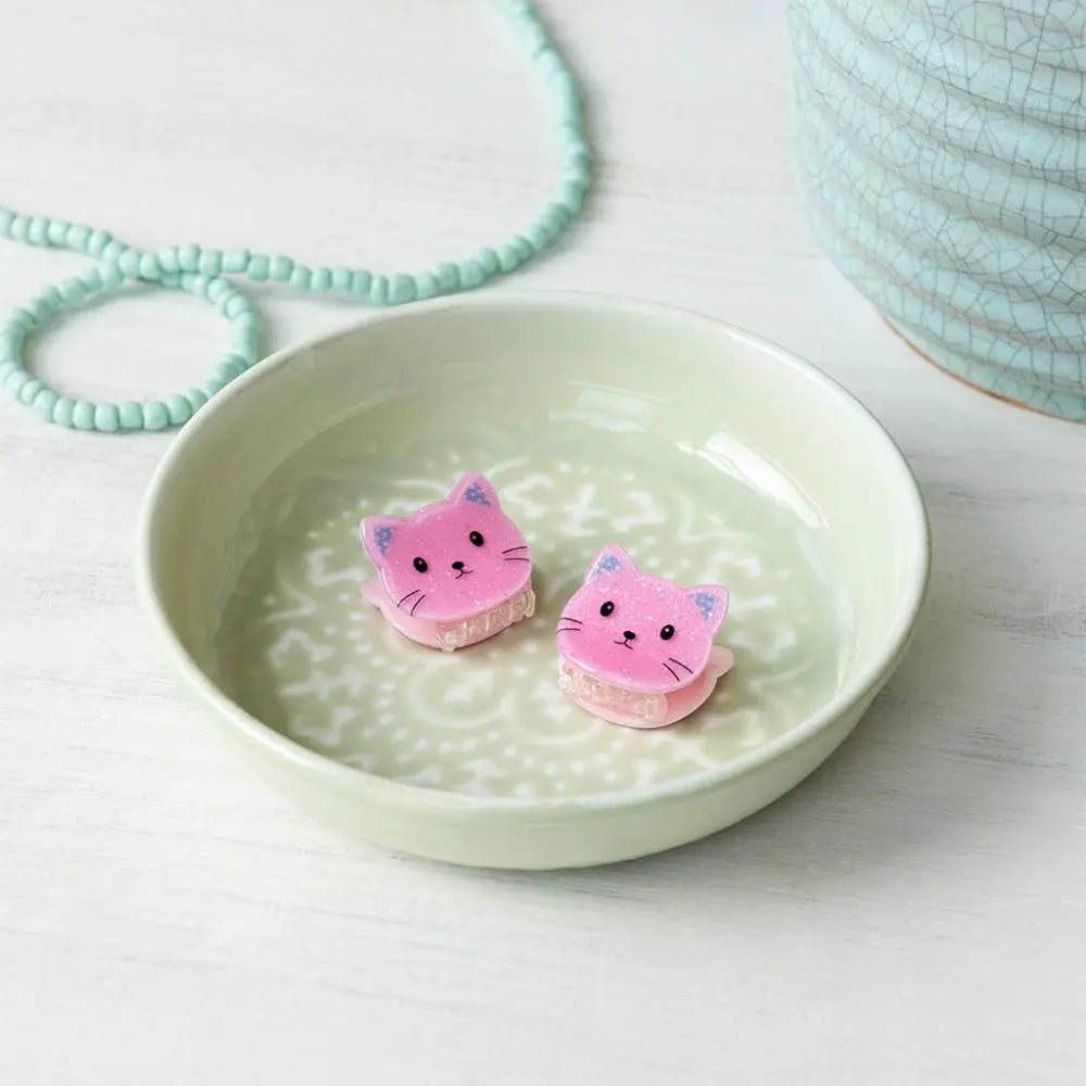 MINI HAIR CLAW CLIPS PINK CATS - OTHERLETTERS