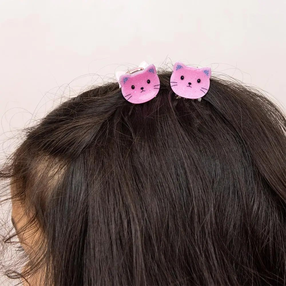 MINI HAIR CLAW CLIPS PINK CATS - OTHERLETTERS