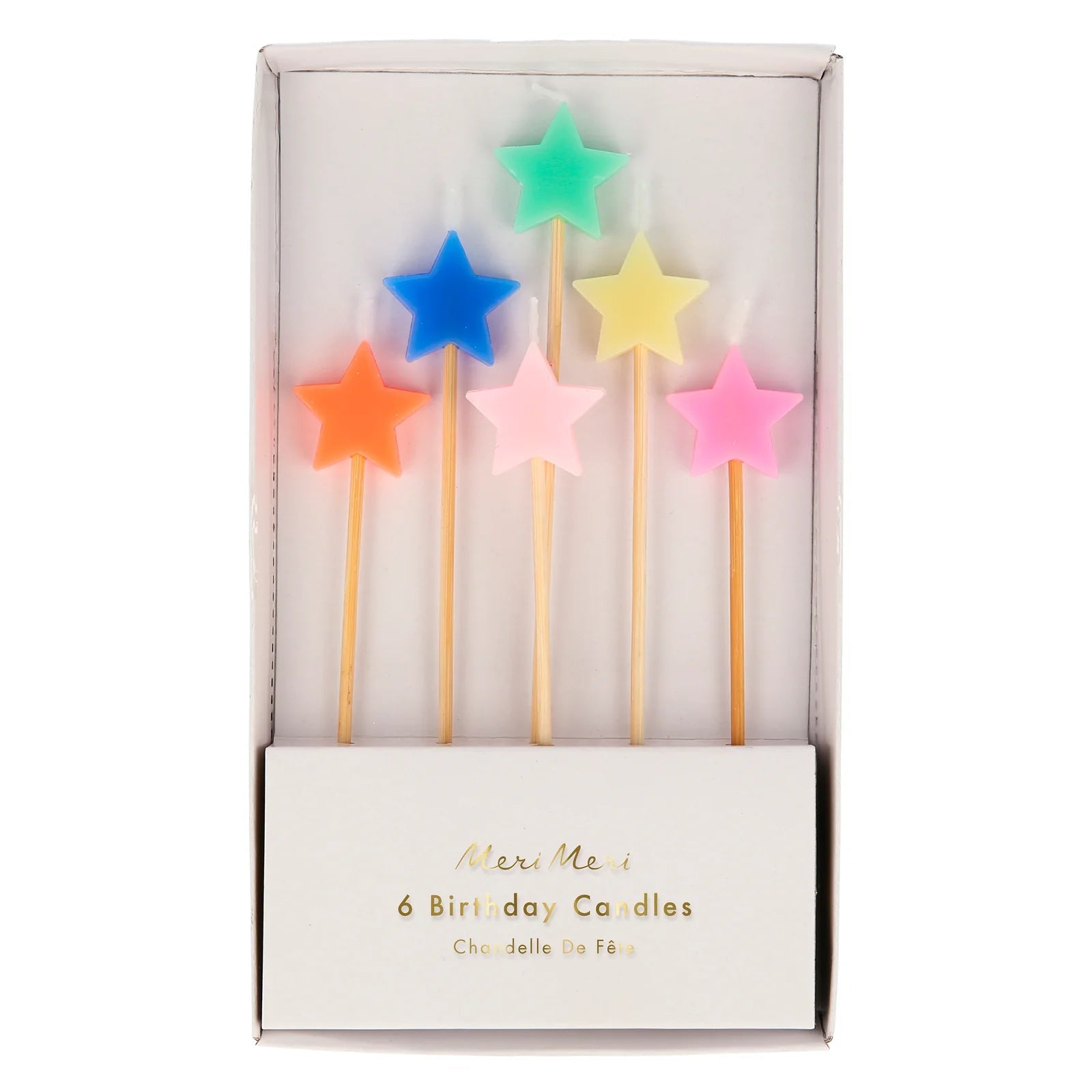 MIXED STAR SHAPED | CAKE CANDLES - OTHERLETTERS