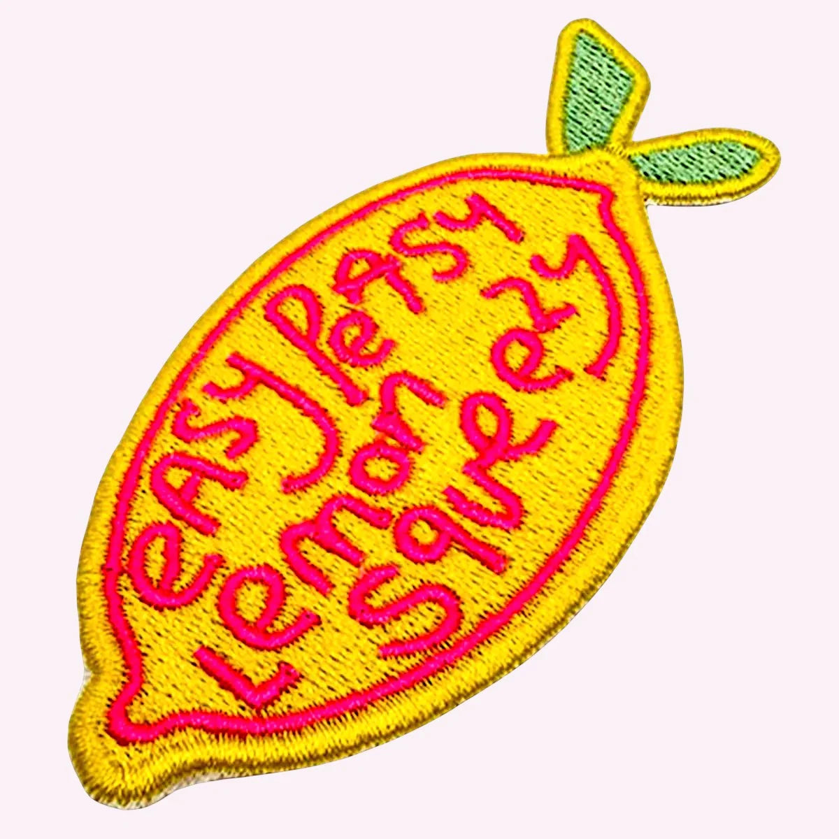 Embroidered lemon sticker, Easy Peasy Lemon