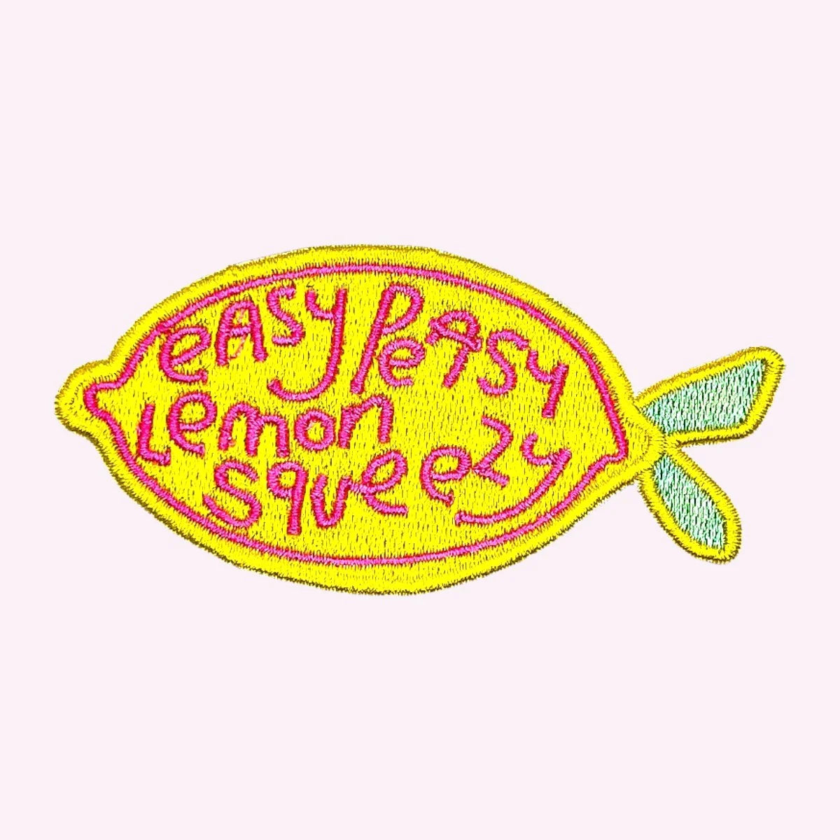 Embroidered lemon sticker, Easy Peasy Lemon