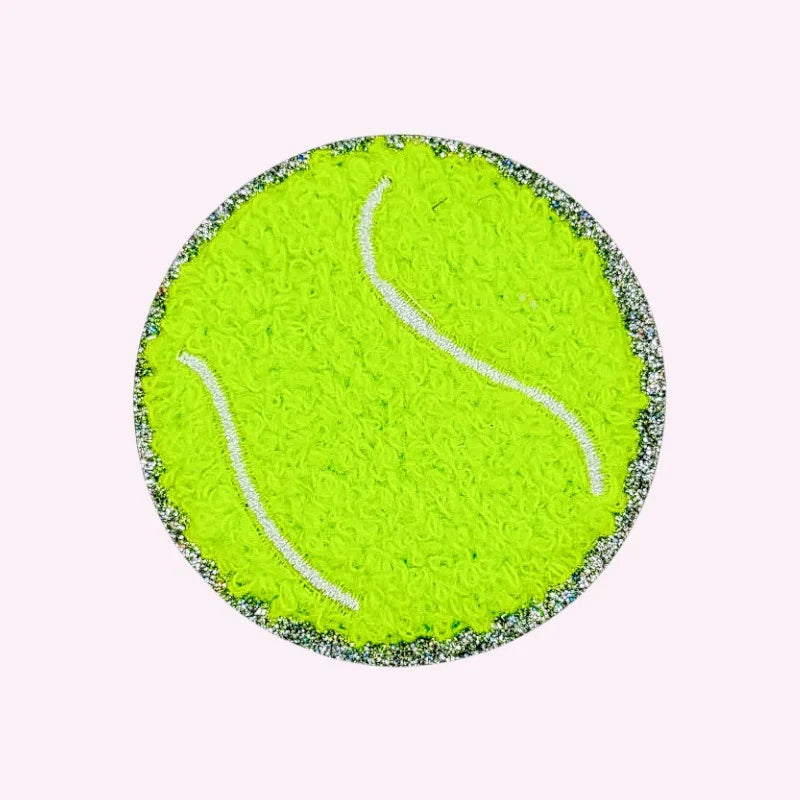 Embroidered tennis ball sticker