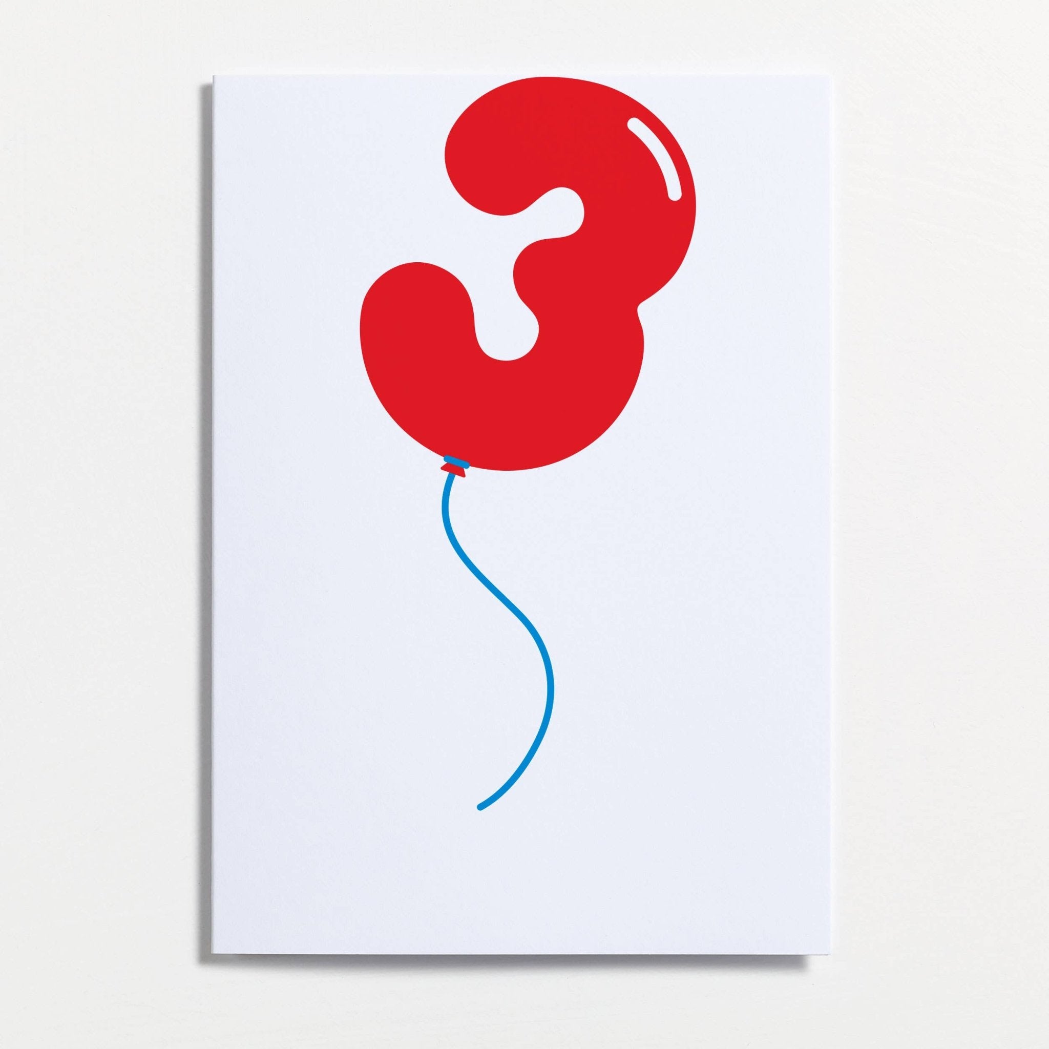 NUMBER 3 BALLOON | CARD BY CRISPIN FINN - OTHERLETTERS