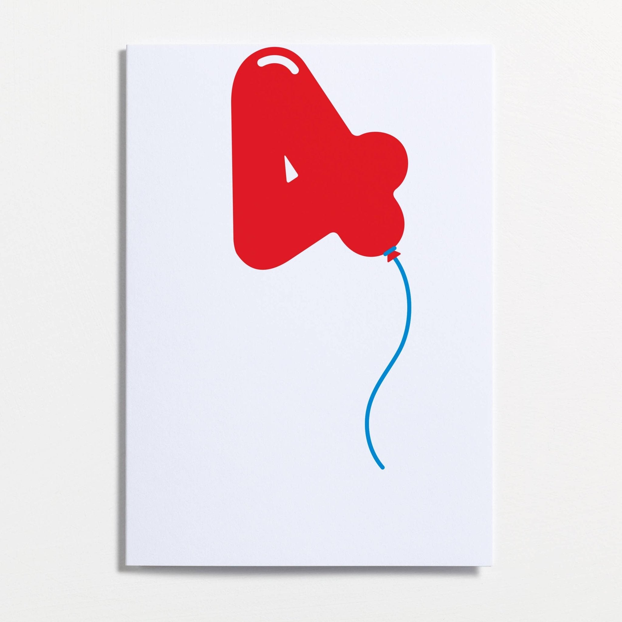 NUMBER 4 BALLOON | CARD BY CRISPIN FINN - OTHERLETTERS