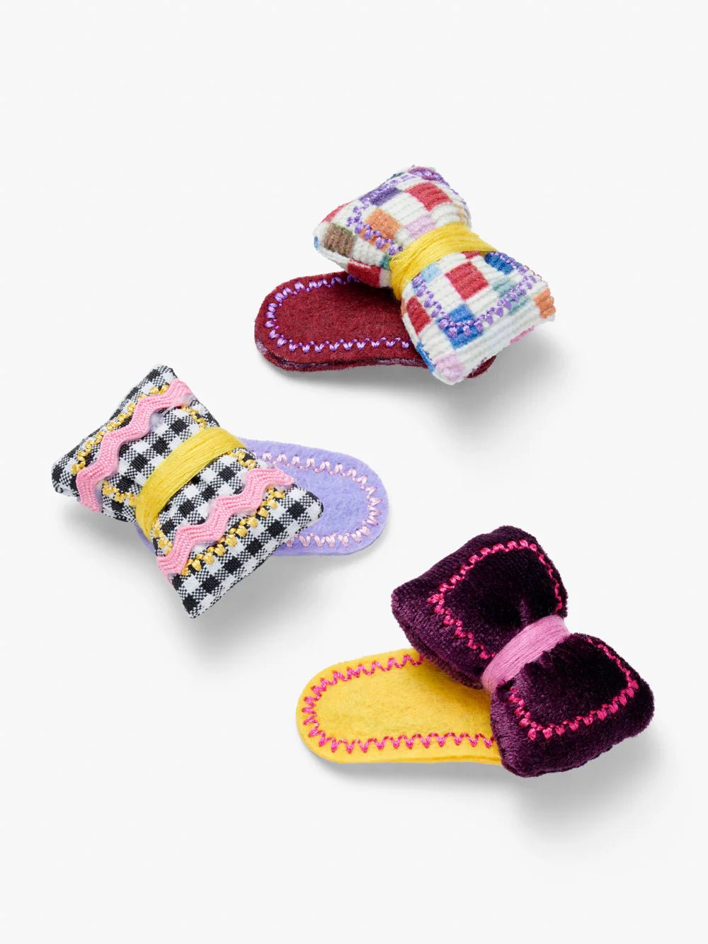 PADDED BOW RIC RAC HAIR CLIPS - OTHERLETTERS