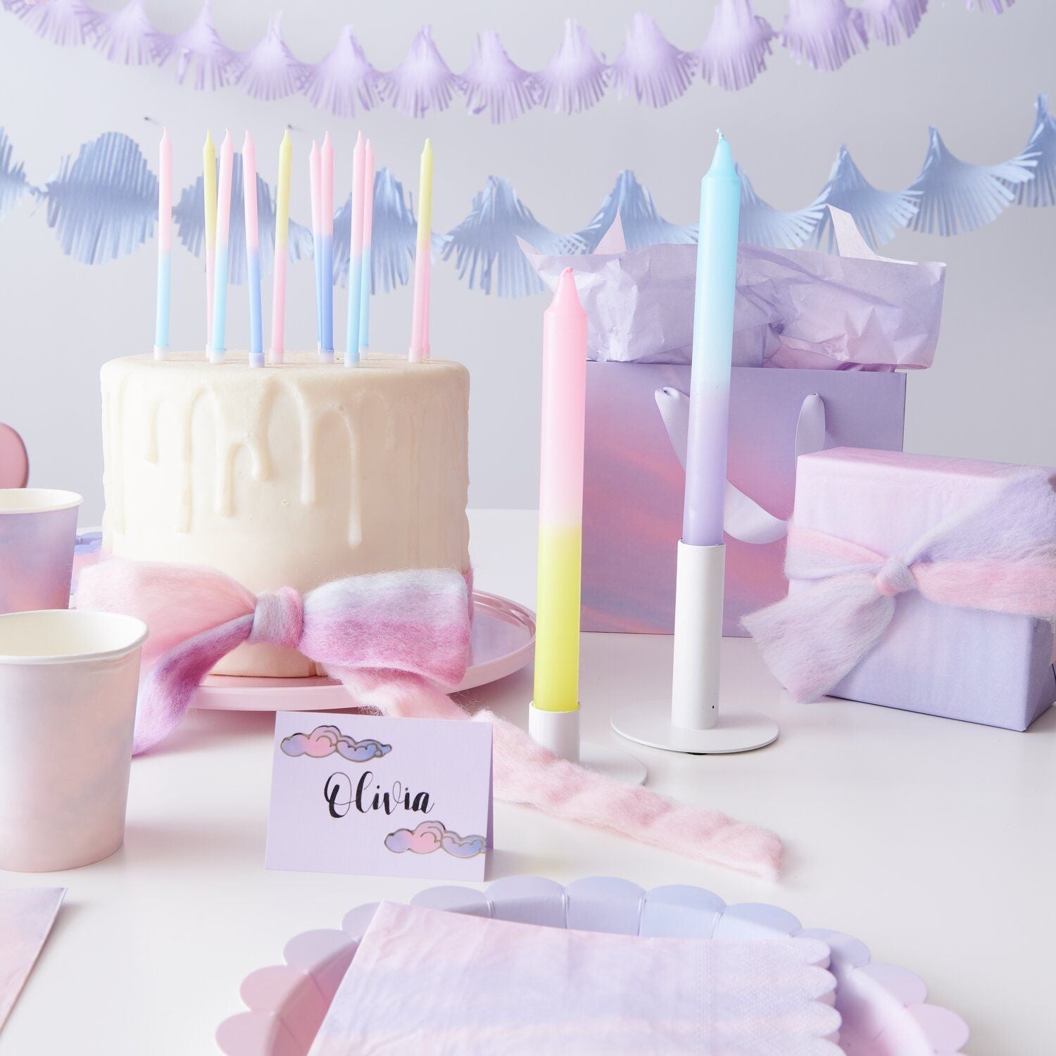PASTEL DIP DYE CAKE CANDLES - OTHERLETTERS