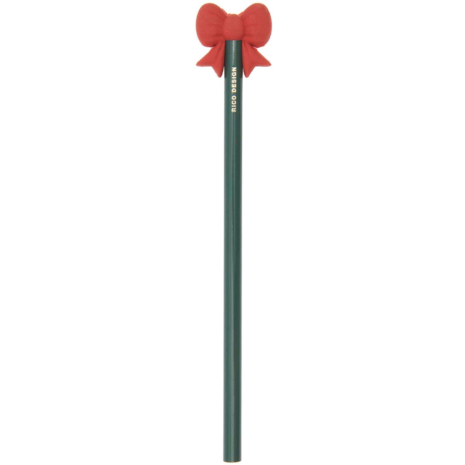 PENCIL WITH BOW ERASER | GREEN - OTHERLETTERS