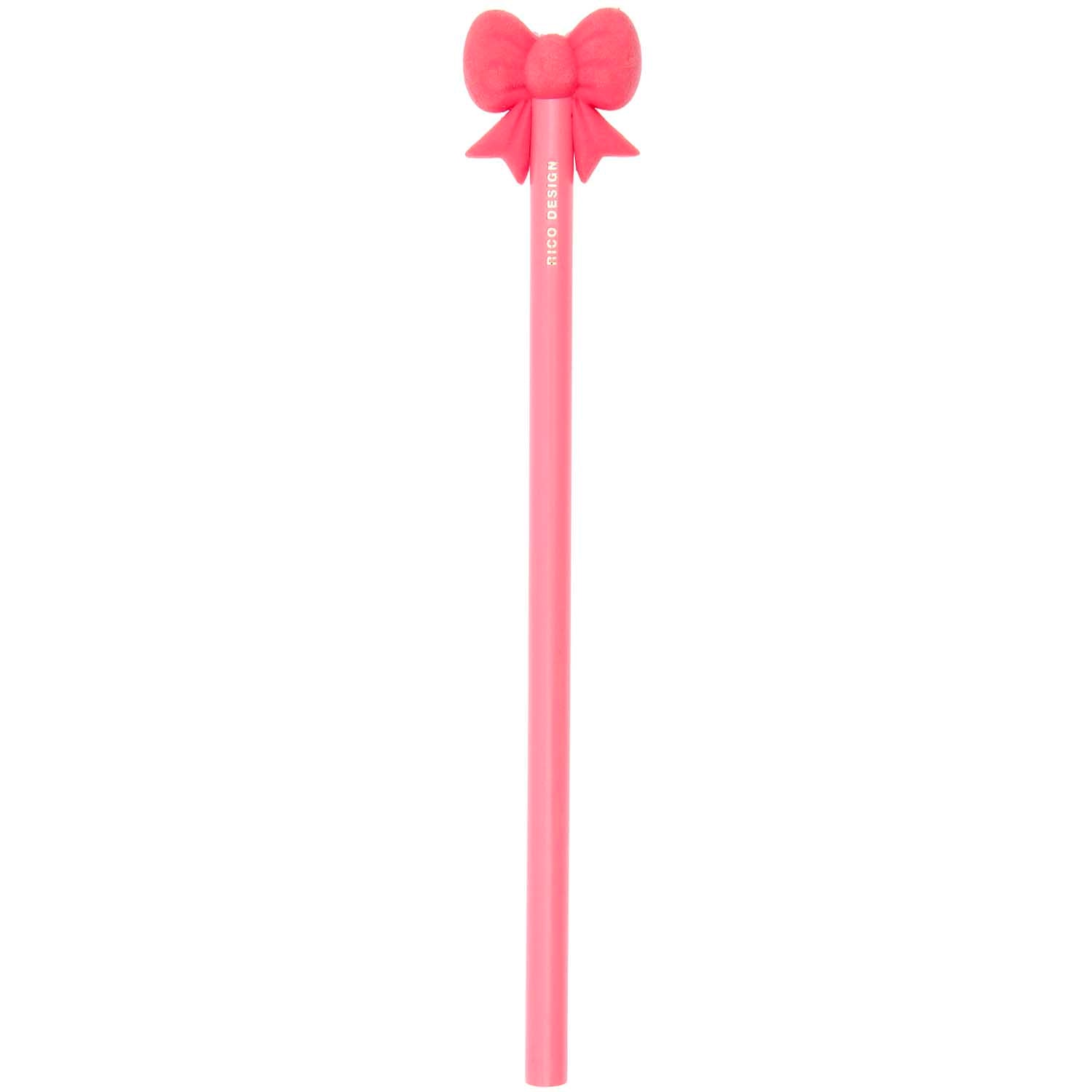 PENCIL WITH BOW ERASER | NEON PINK - OTHERLETTERS
