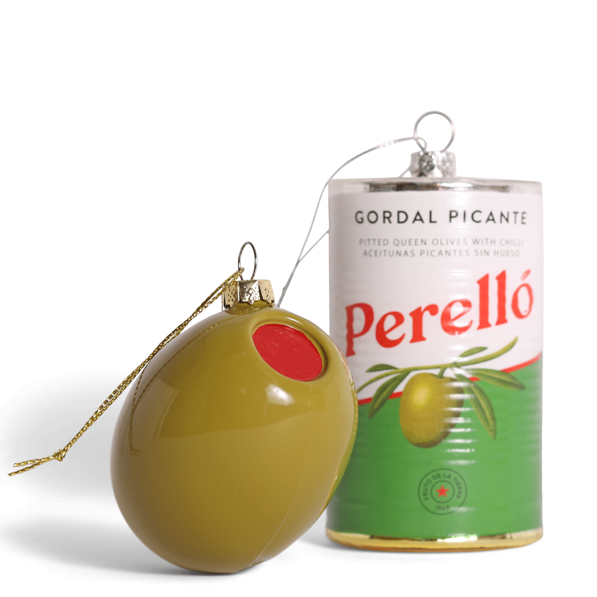 PERELLÓ OLIVES GLASS TREE CHRISTMAS DECORATION, 10CM - OTHERLETTERS