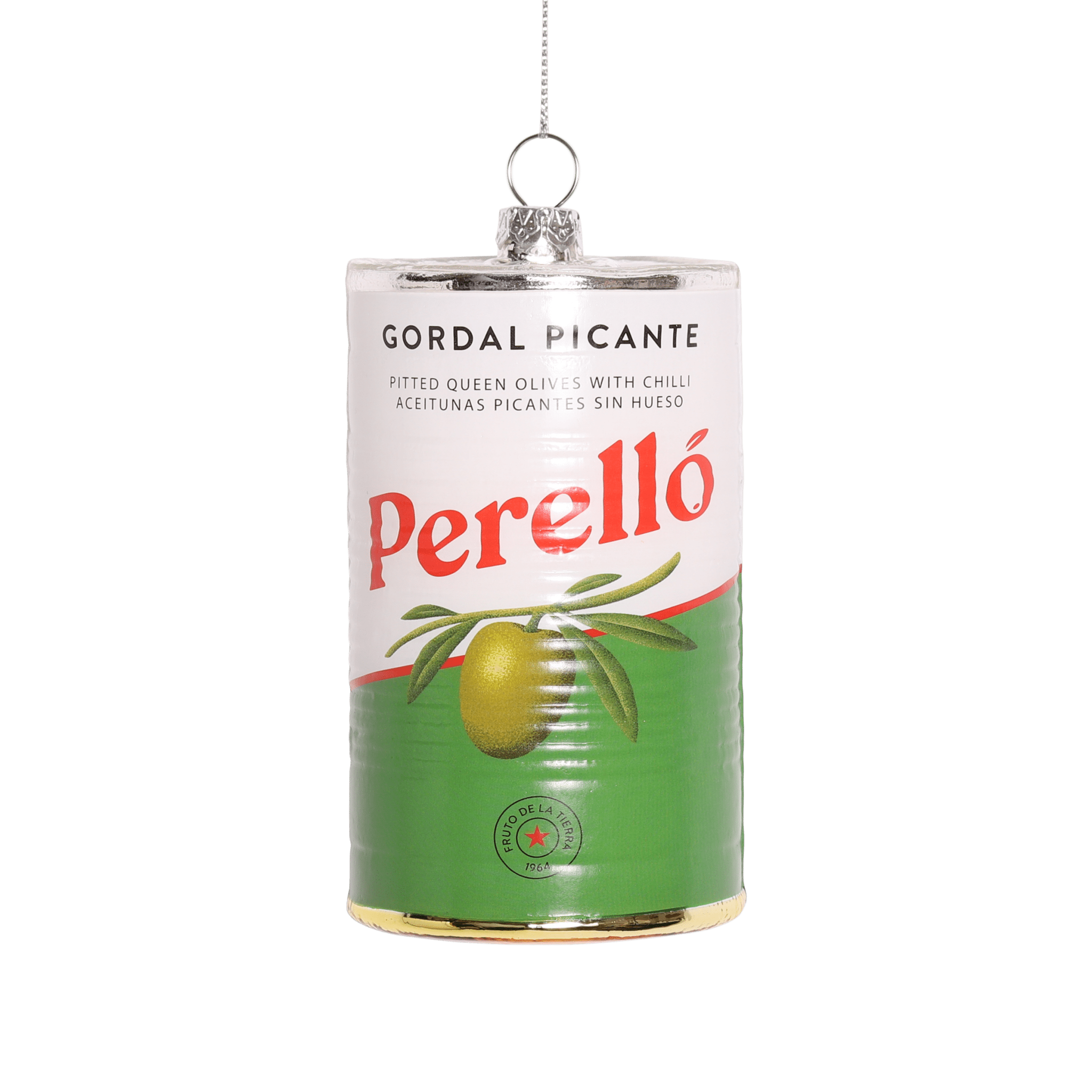 PERELLÓ OLIVES GLASS TREE CHRISTMAS DECORATION, 10CM - OTHERLETTERS