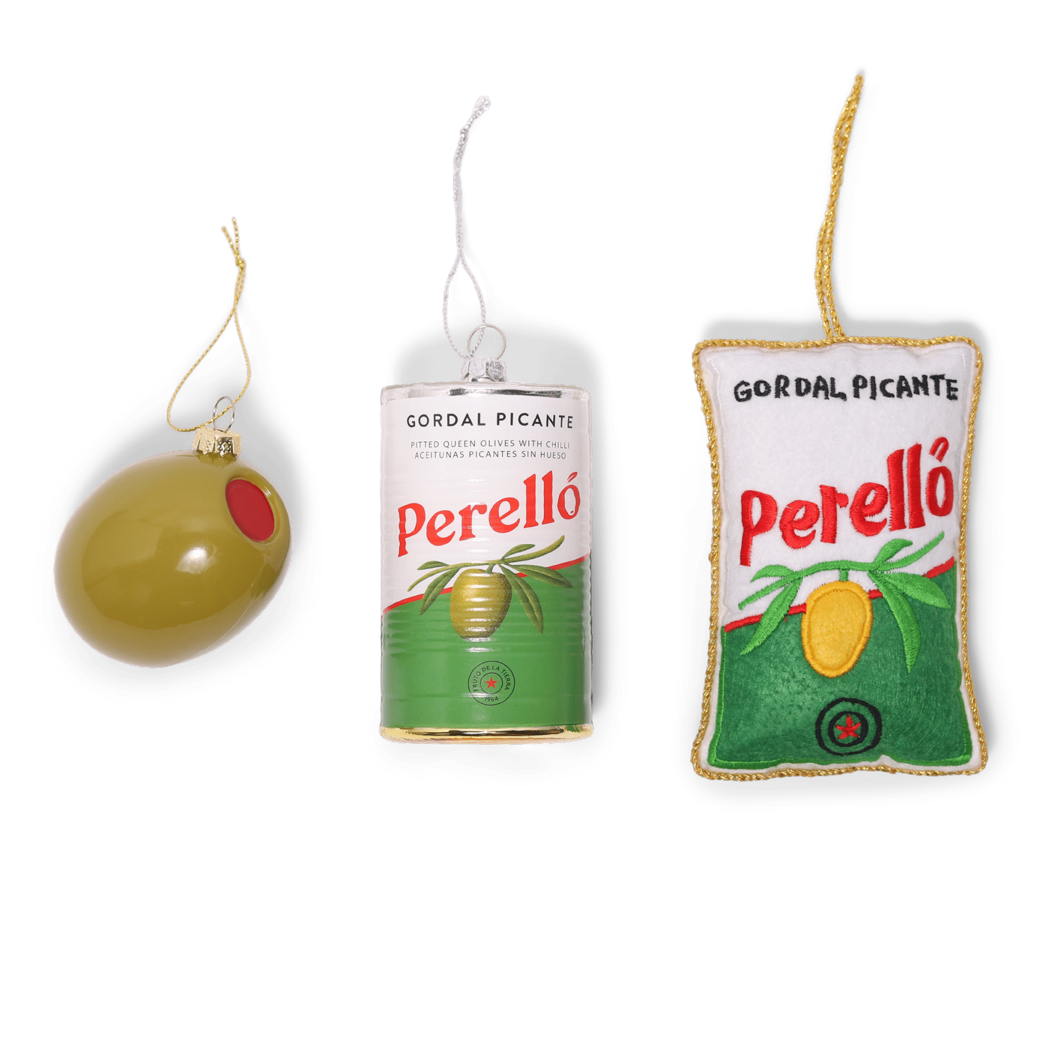 PERELLÓ OLIVES GLASS TREE CHRISTMAS DECORATION, 10CM - OTHERLETTERS