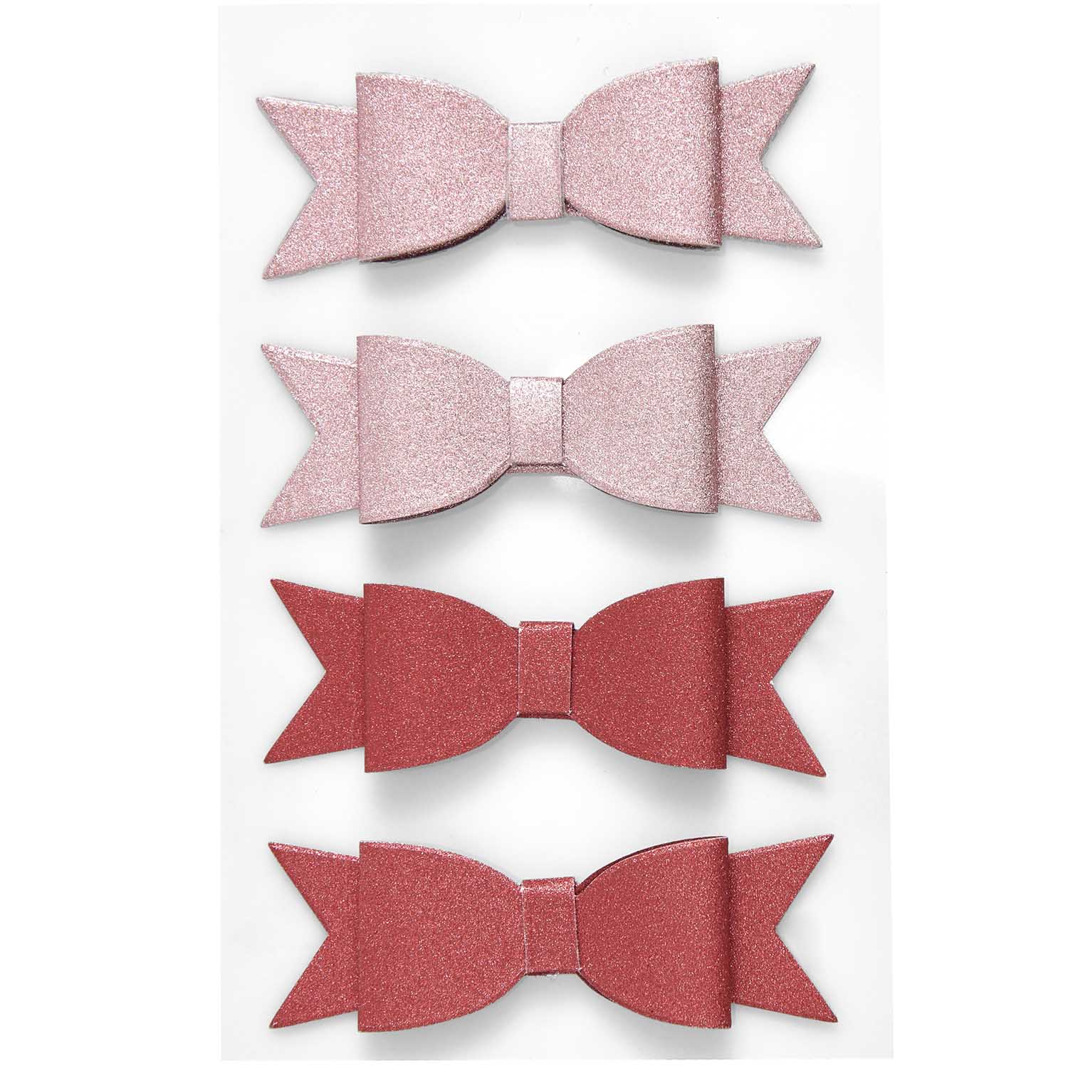 PINK & RED 3D BOW STICKERS - OTHERLETTERS