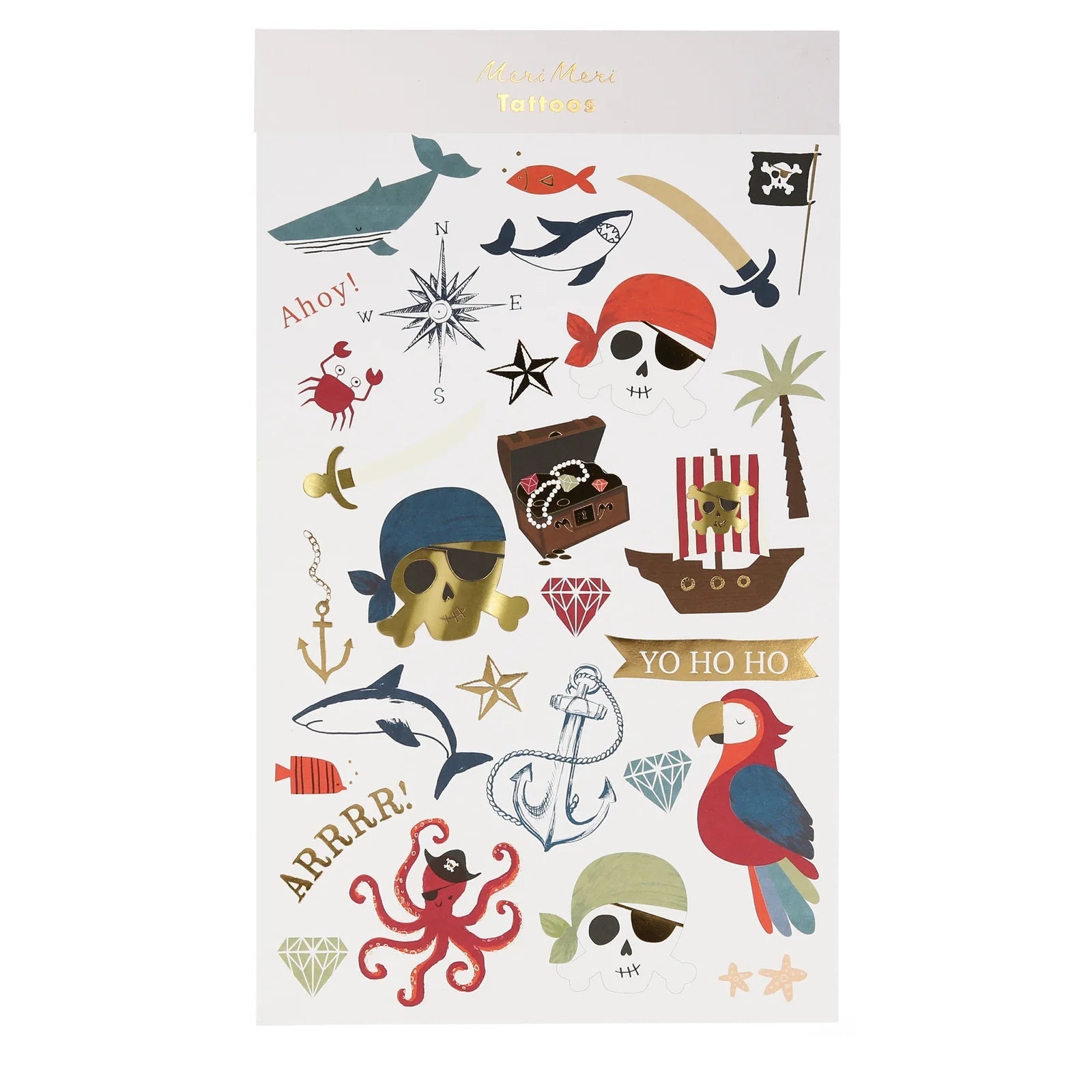 PIRATE TATTOO SHEETS - OTHERLETTERS