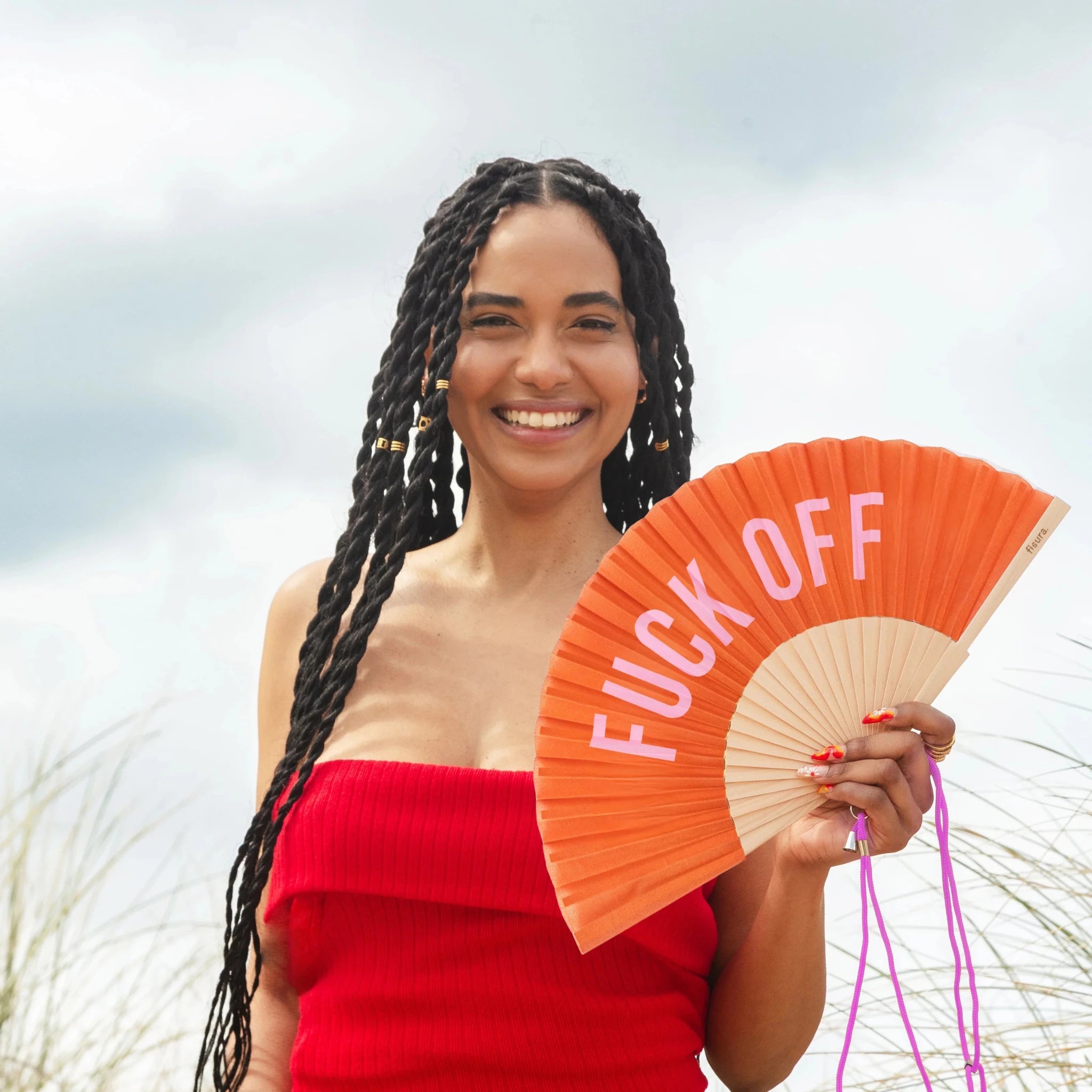 * PRE ORDER* ORANGE 'FUCK OFF' HAND FAN - OTHERLETTERS