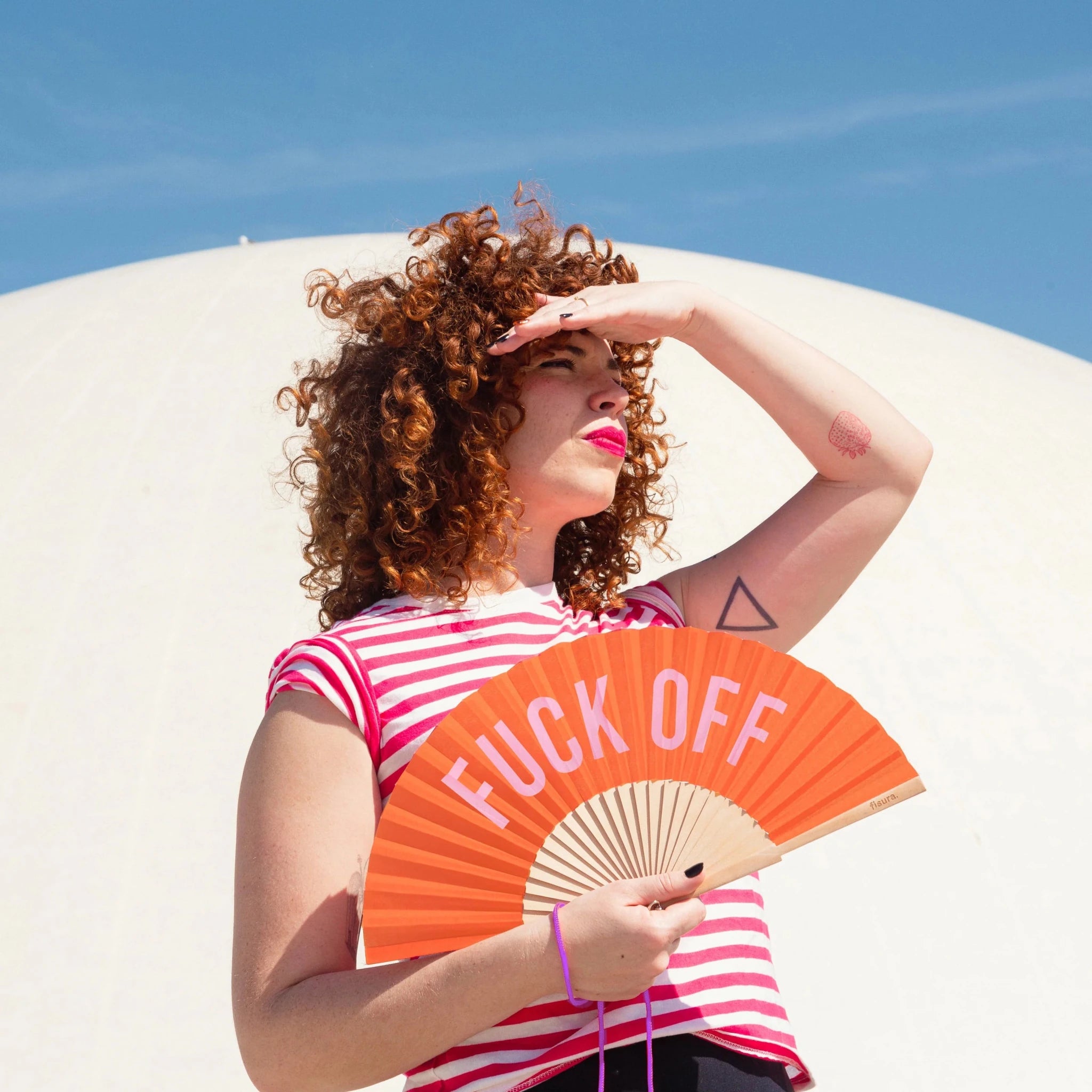 * PRE ORDER* ORANGE 'FUCK OFF' HAND FAN - OTHERLETTERS