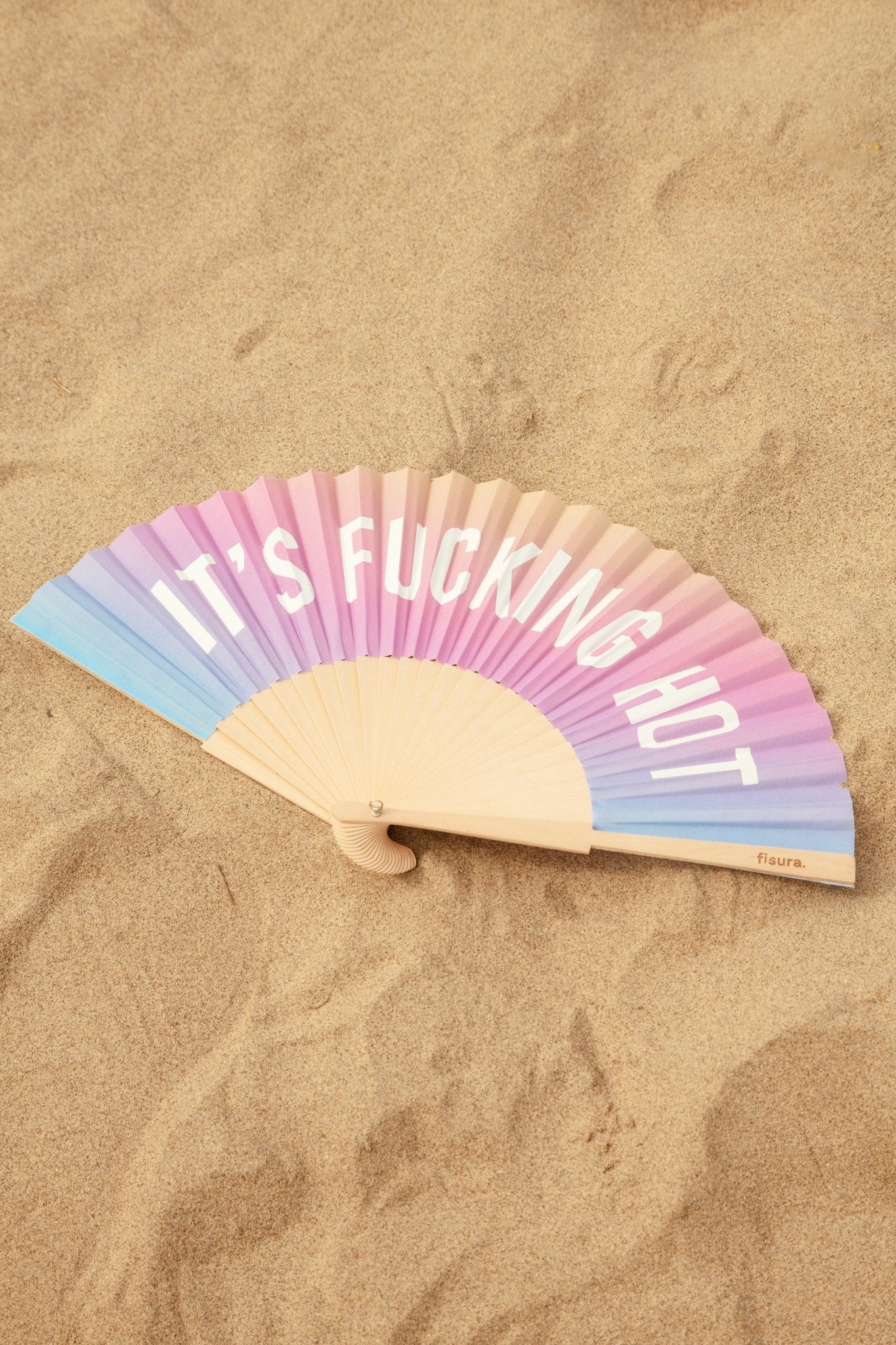 * PRE ORDER* PASTEL OMBRE GLOW IN THE DARK "IT'S FUCKING HOT" HAND FAN - OTHERLETTERS