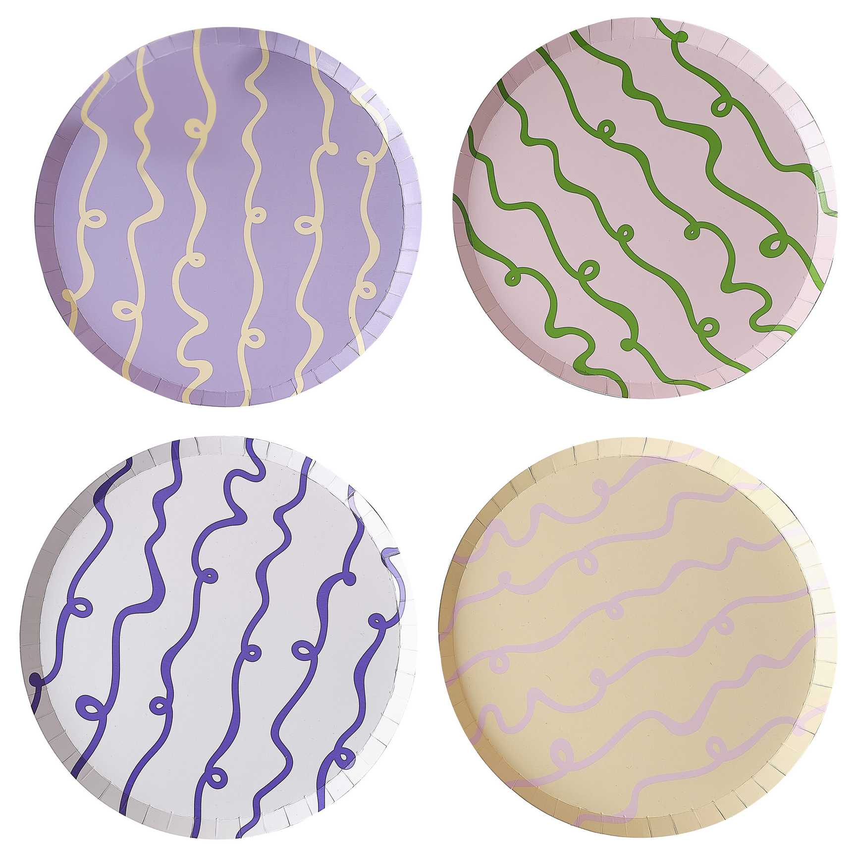 WAVY PASTEL PAPER PLATES