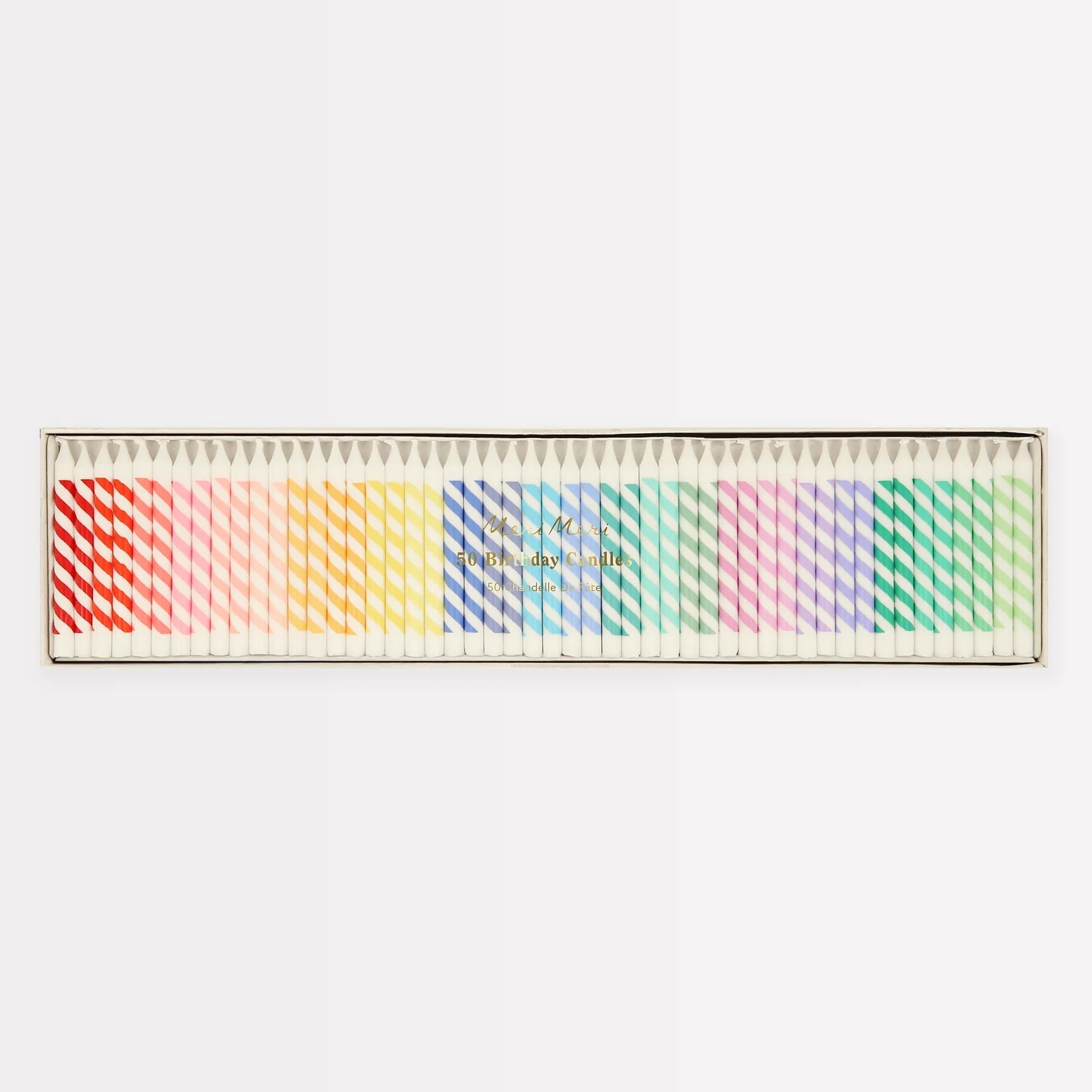 RAINBOW STRIPED MINI CANDLES - OTHERLETTERS