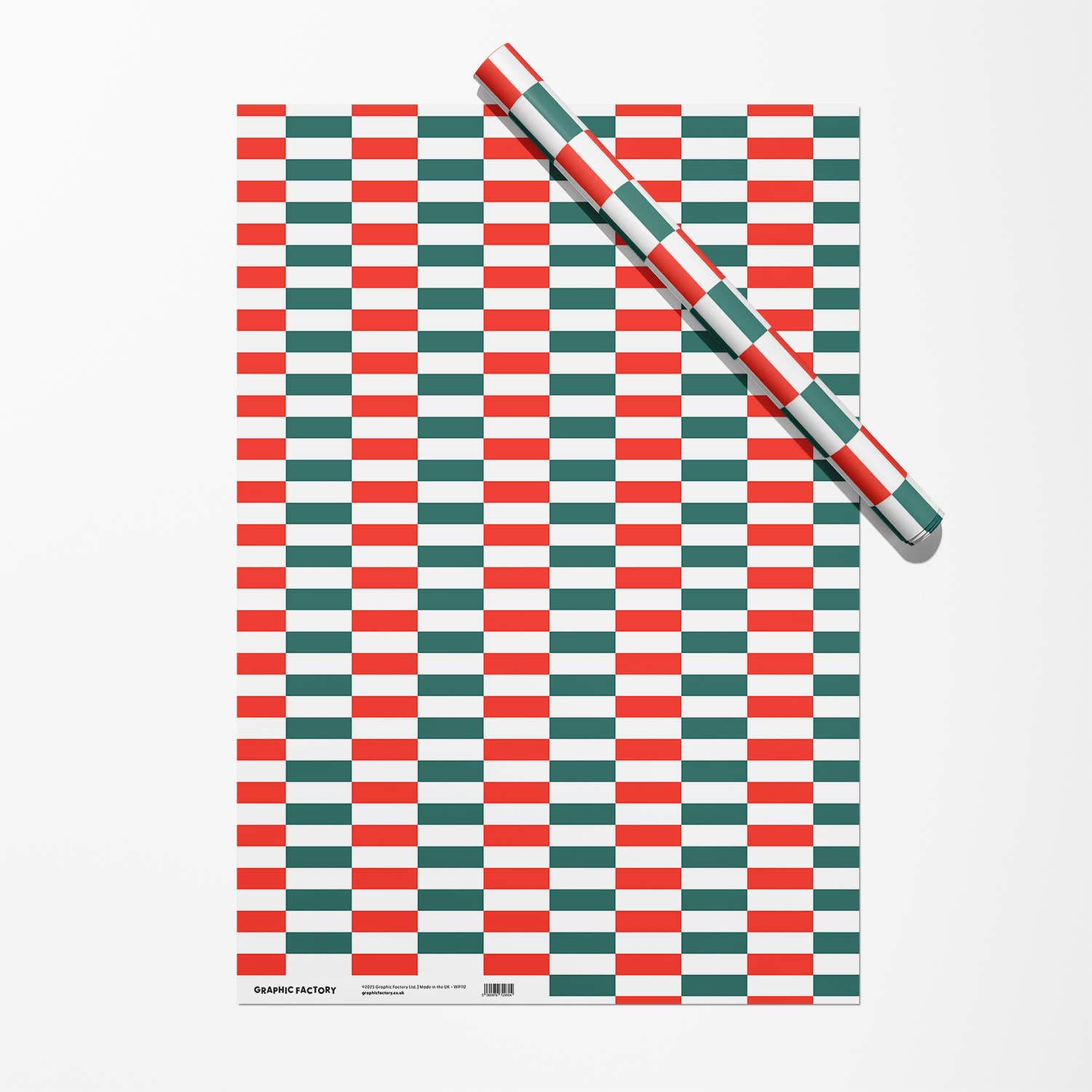 RED & GREEN CHRISTMAS GIFT WRAP | 3 SHEETS ROLLED - OTHERLETTERS