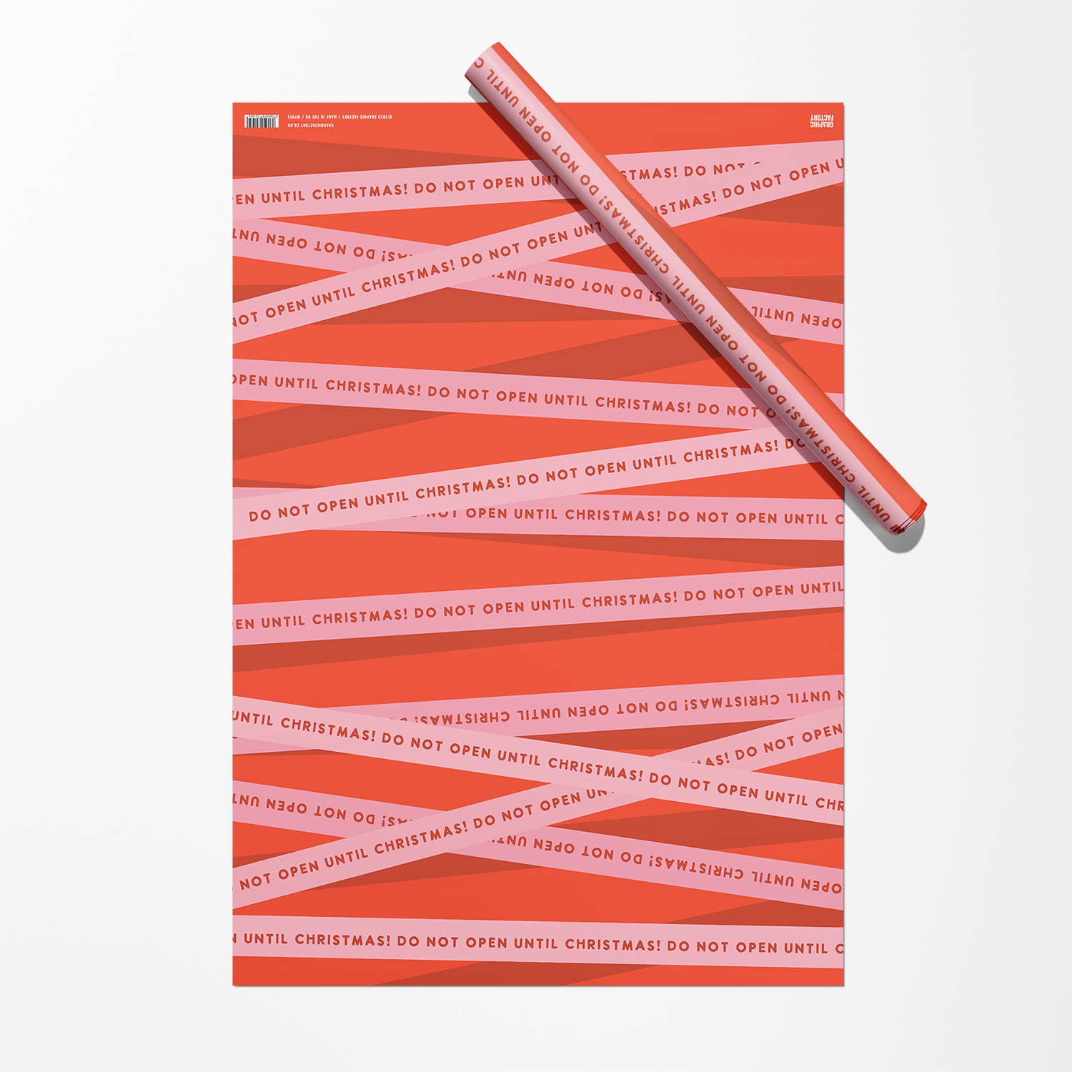RED 'UNTIL CHRISTMAS' GIFT WRAP | 3 SHEETS ROLLED - OTHERLETTERS