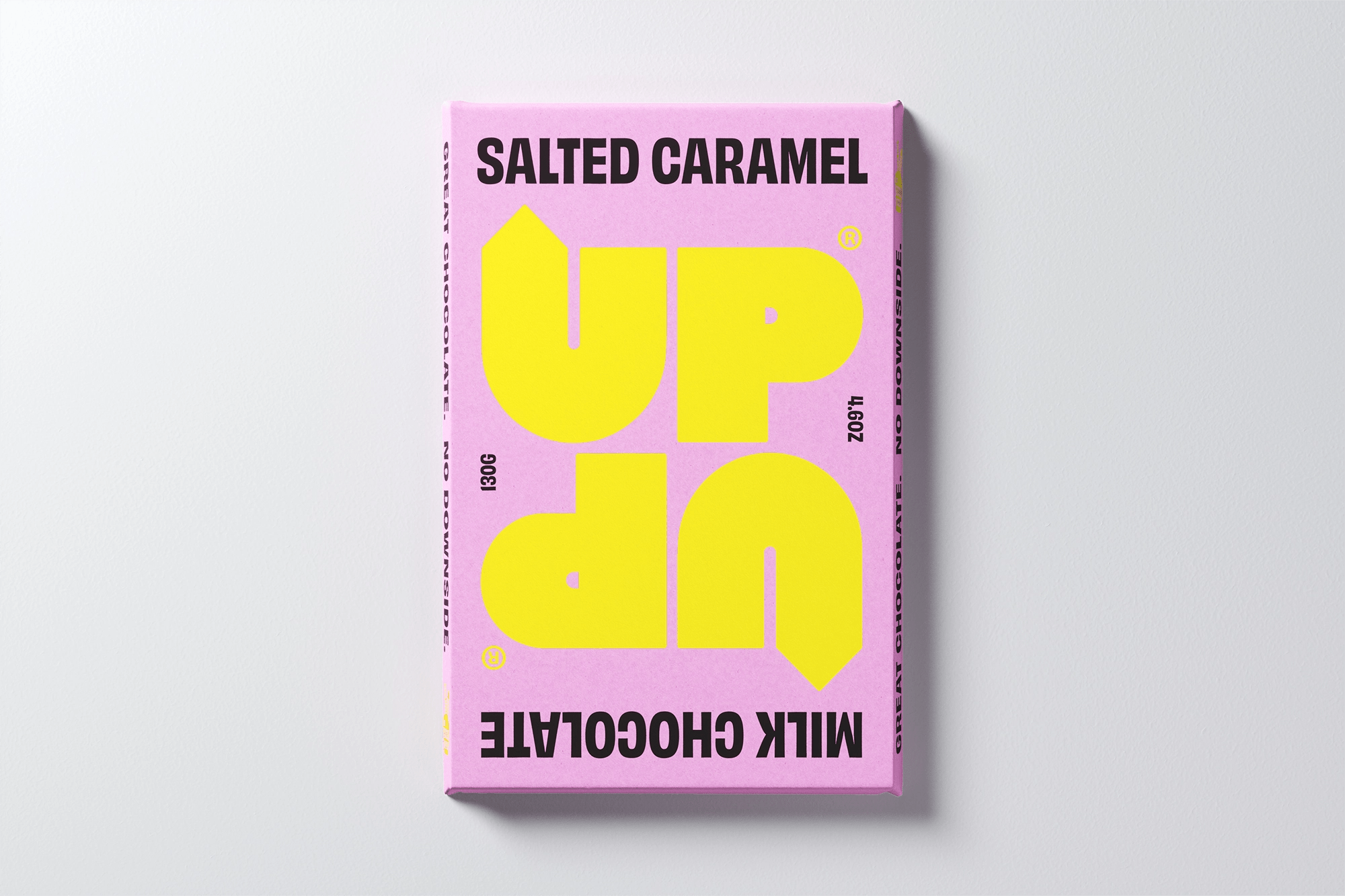 SALTED CARAMEL MILK CHOCOLATE BAR BY UP UP 120g - OTHERLETTERS