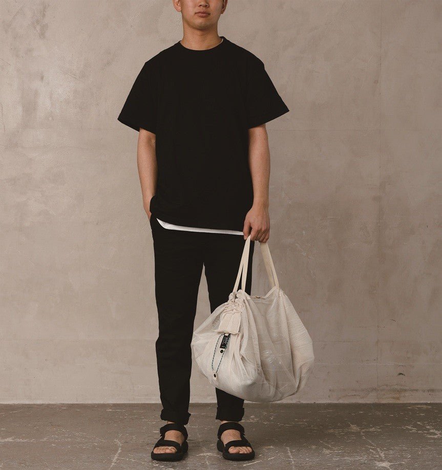 SAND BEIGE MESH SHUPATTO COMPACT BAG | L - OTHERLETTERS