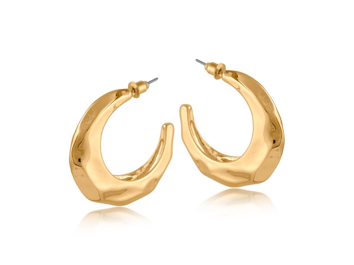 SANDRA ORGANIC SHAPE HOOP EARRINGS | GOLD - OTHERLETTERS