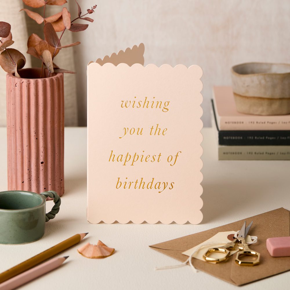 SCALLOP HAPPIEST BIRTHDAY PINK | CARD BY KATIE LEAMON - OTHERLETTERS