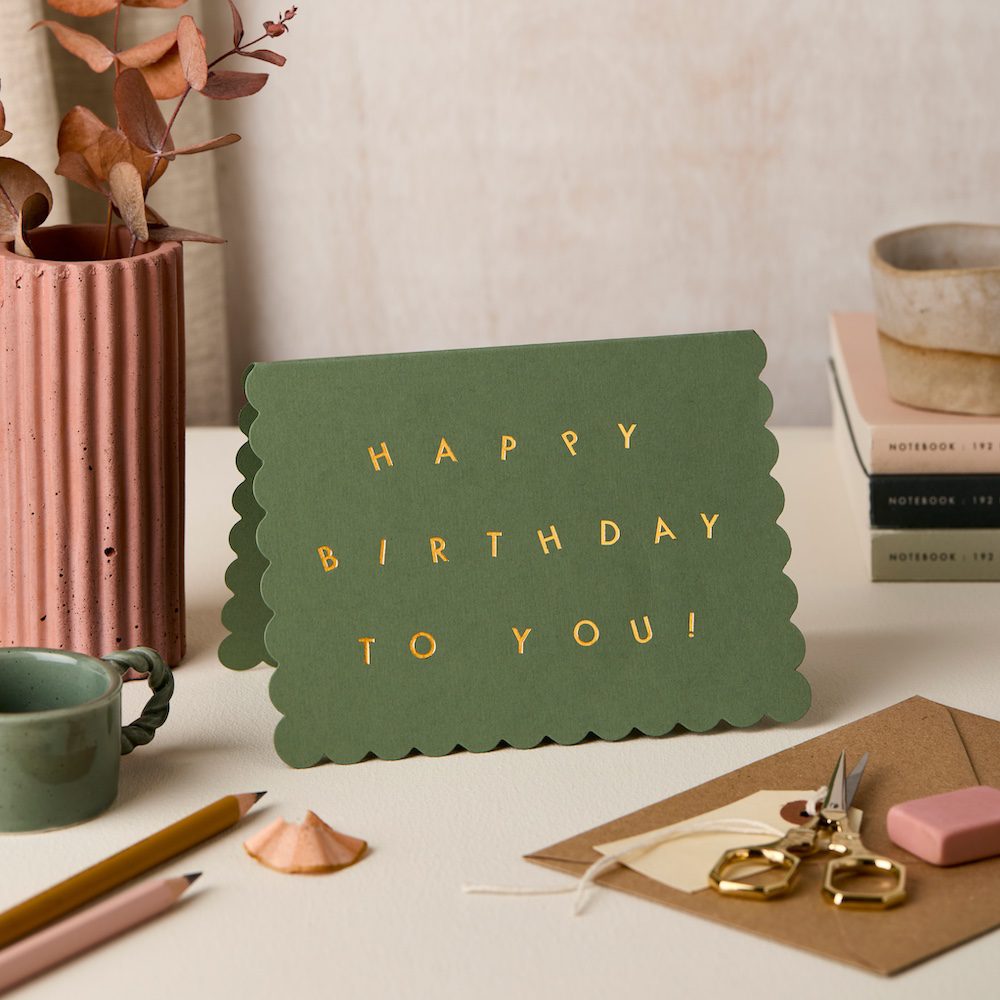 SCALLOP HAPPY BIRTHDAY TO YOU GREEN | CARD BY KATIE LEAMON - OTHERLETTERS
