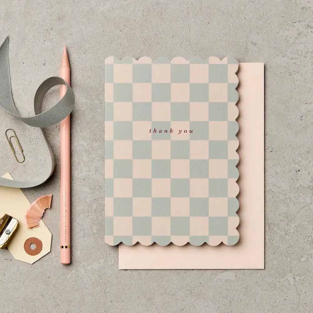 SCALLOP THANK YOU CHEQUER | CARD BY KATIE LEAMON - OTHERLETTERS