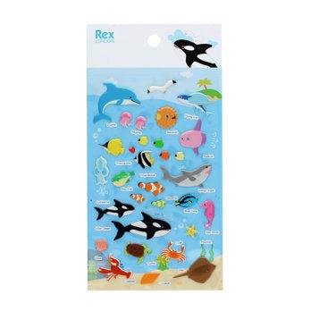 SEA CREATURES 3D PUFFY STICKERS - OTHERLETTERS