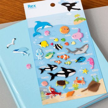 SEA CREATURES 3D PUFFY STICKERS - OTHERLETTERS