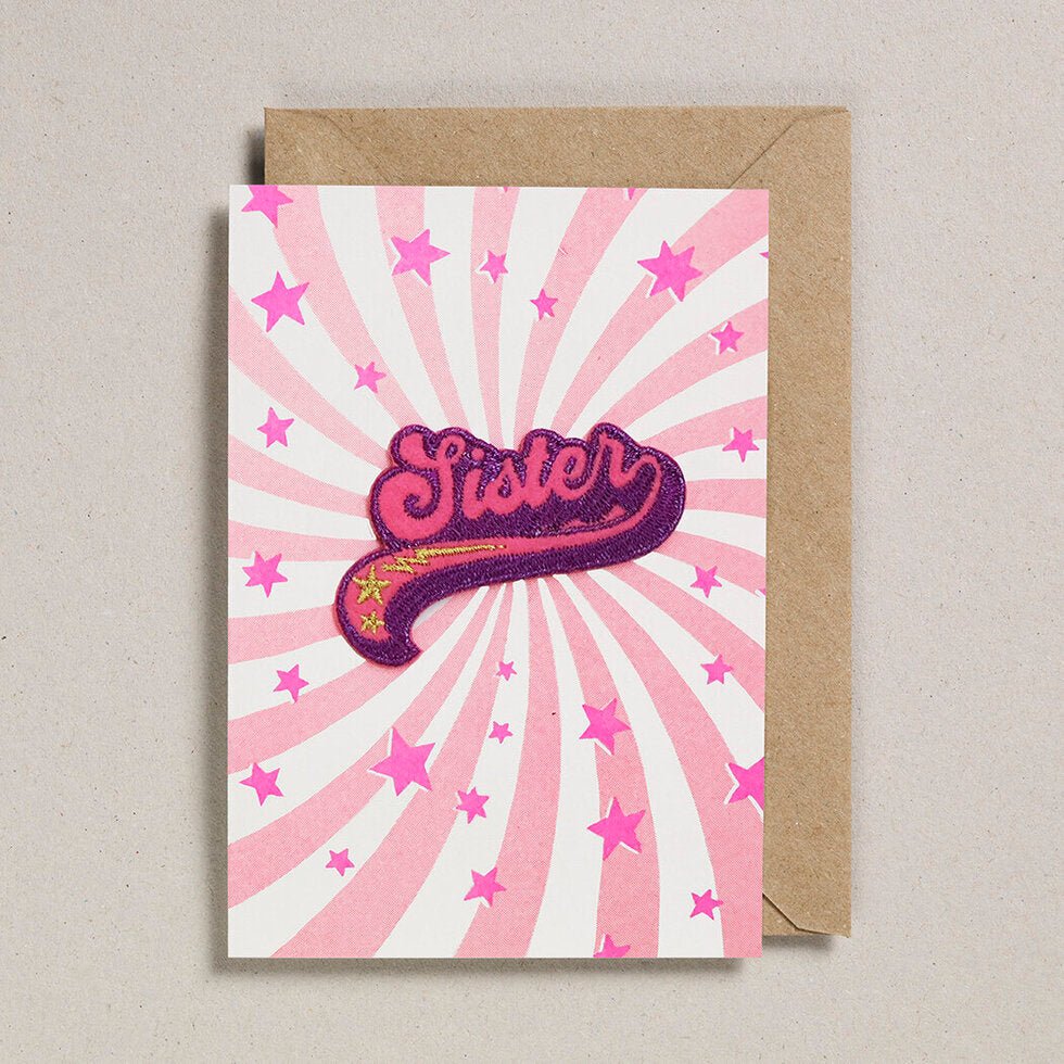 SISTER IRON ON PATCH | CARD BY PETRA BOASE - OTHERLETTERS