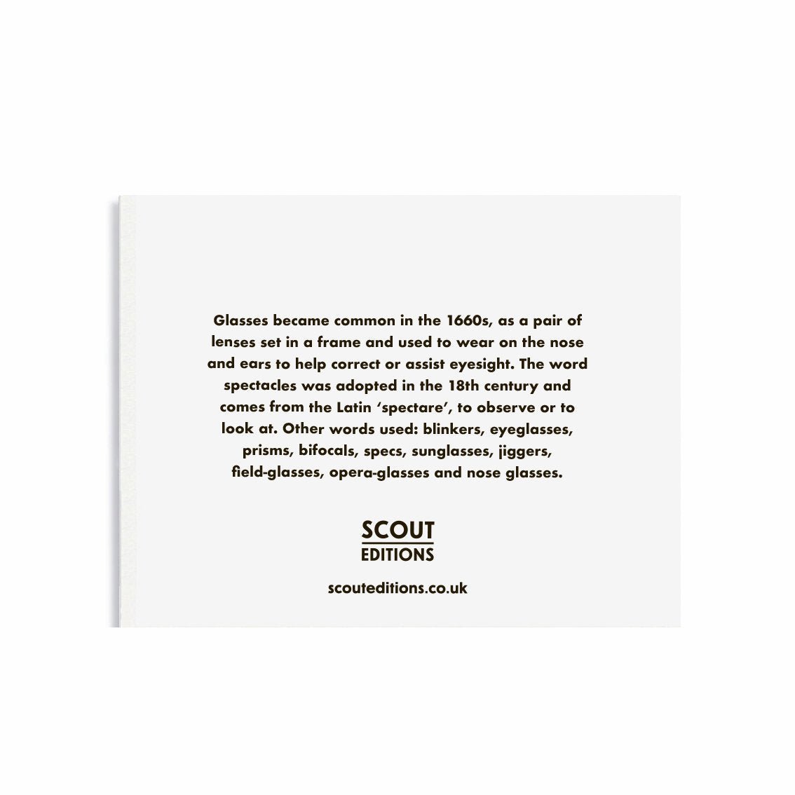 SPECTACLES | MINI CARD BY SCOUT EDITIONS - OTHERLETTERS