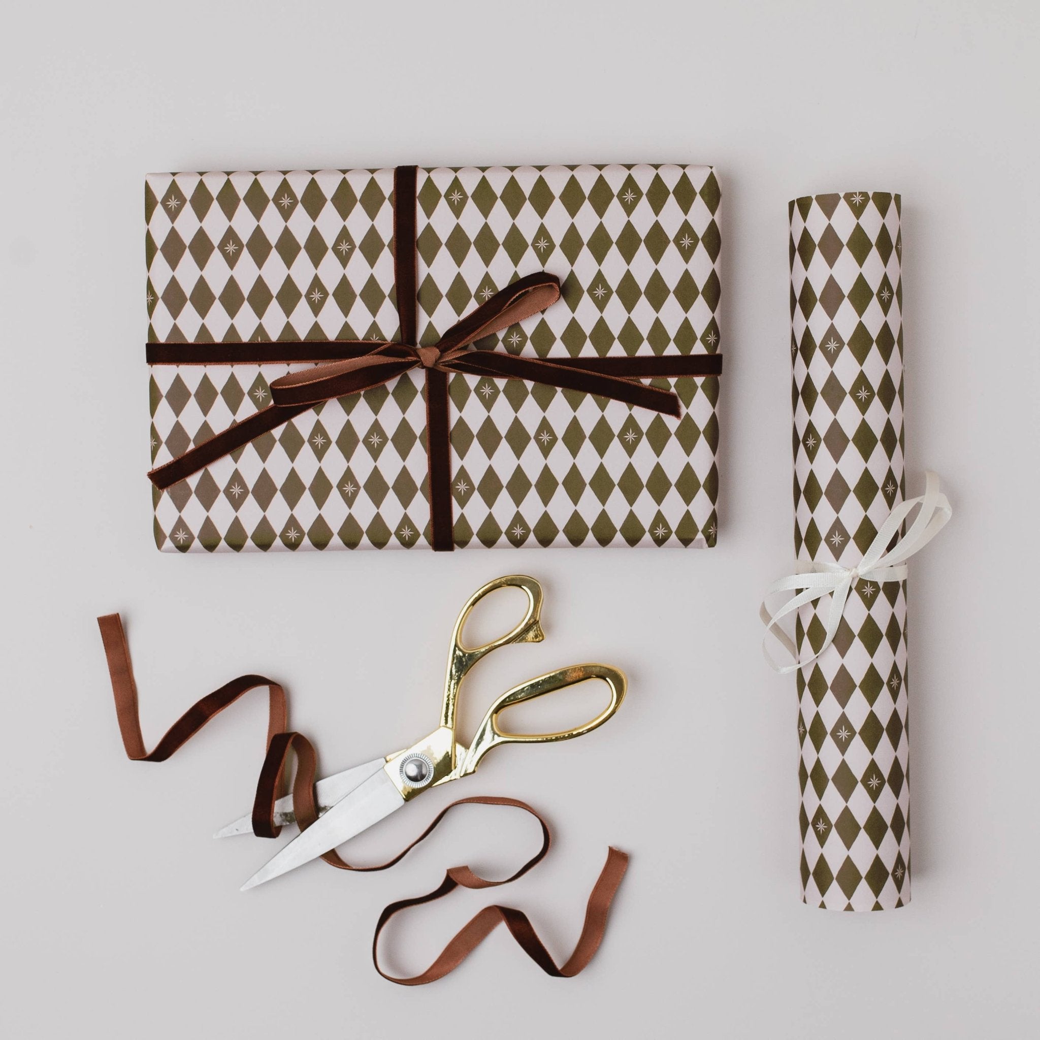 STAR DIAMOND HARLEQUIN LUXURY GIFT WRAP | 3 SHEETS ROLLED - OTHERLETTERS