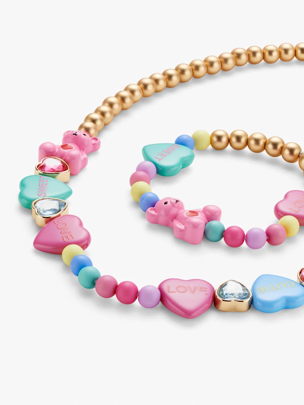 TEDDY AND HEART BEADED JEWELLERY SET - OTHERLETTERS