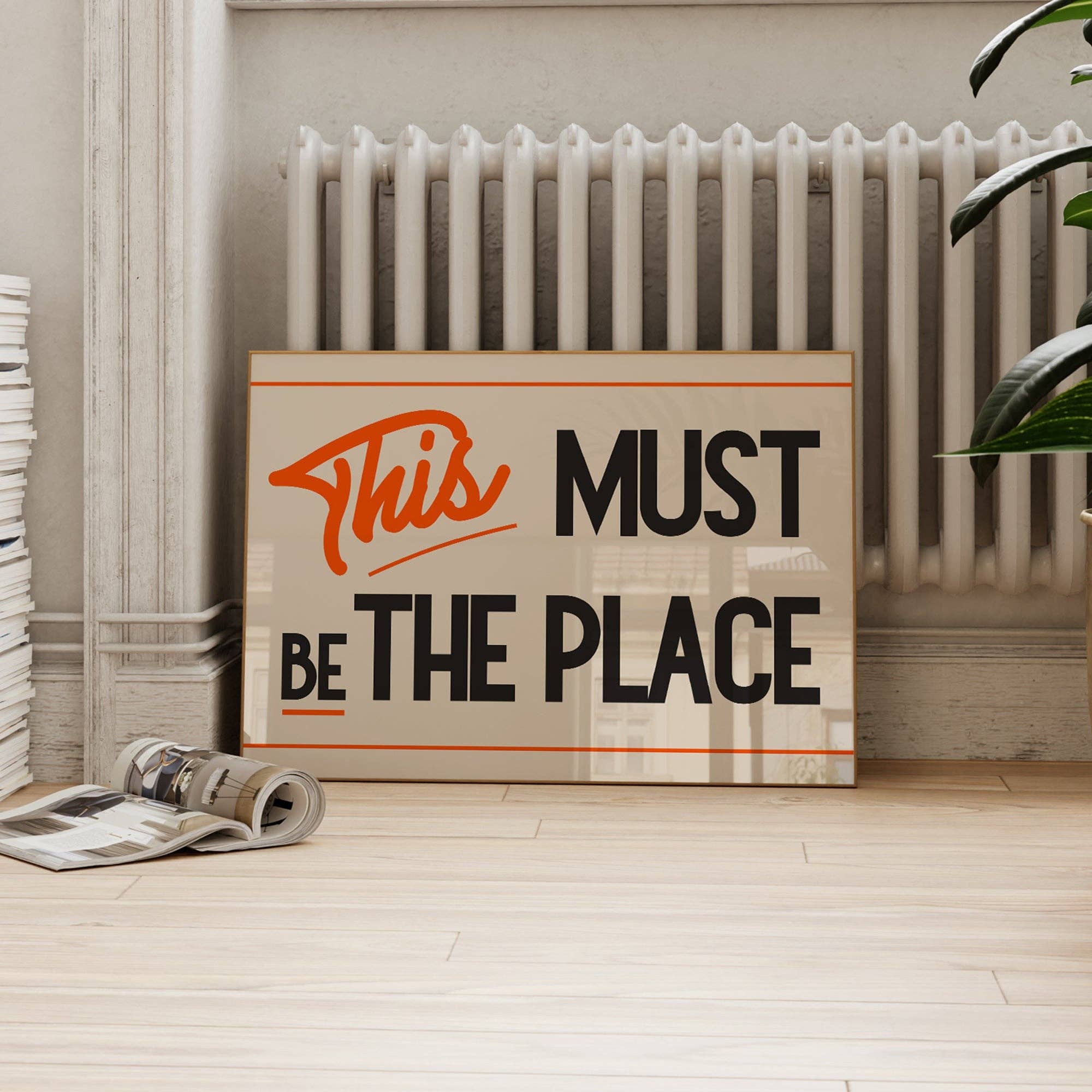 THIS MUST BE THE PLACE RETRO PRINT: RED / UNFRAMED / A4 - OTHERLETTERS