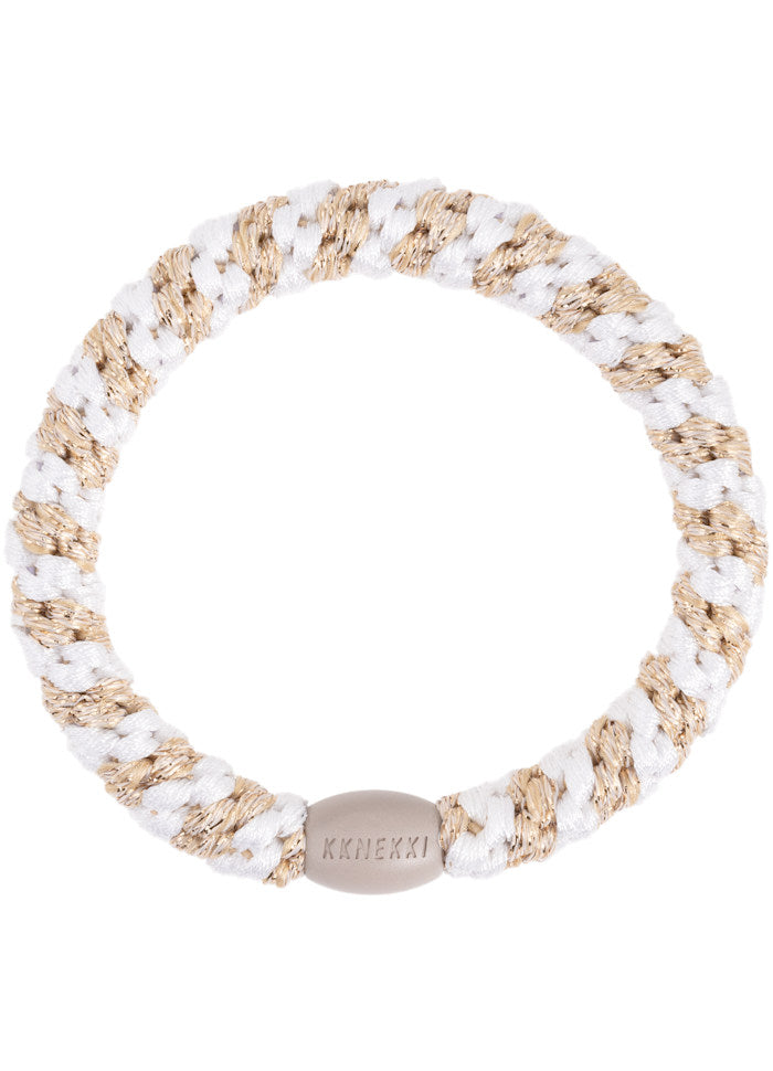 KKNEKKI HAIRBAND | WHITE BEIGE GLITTER