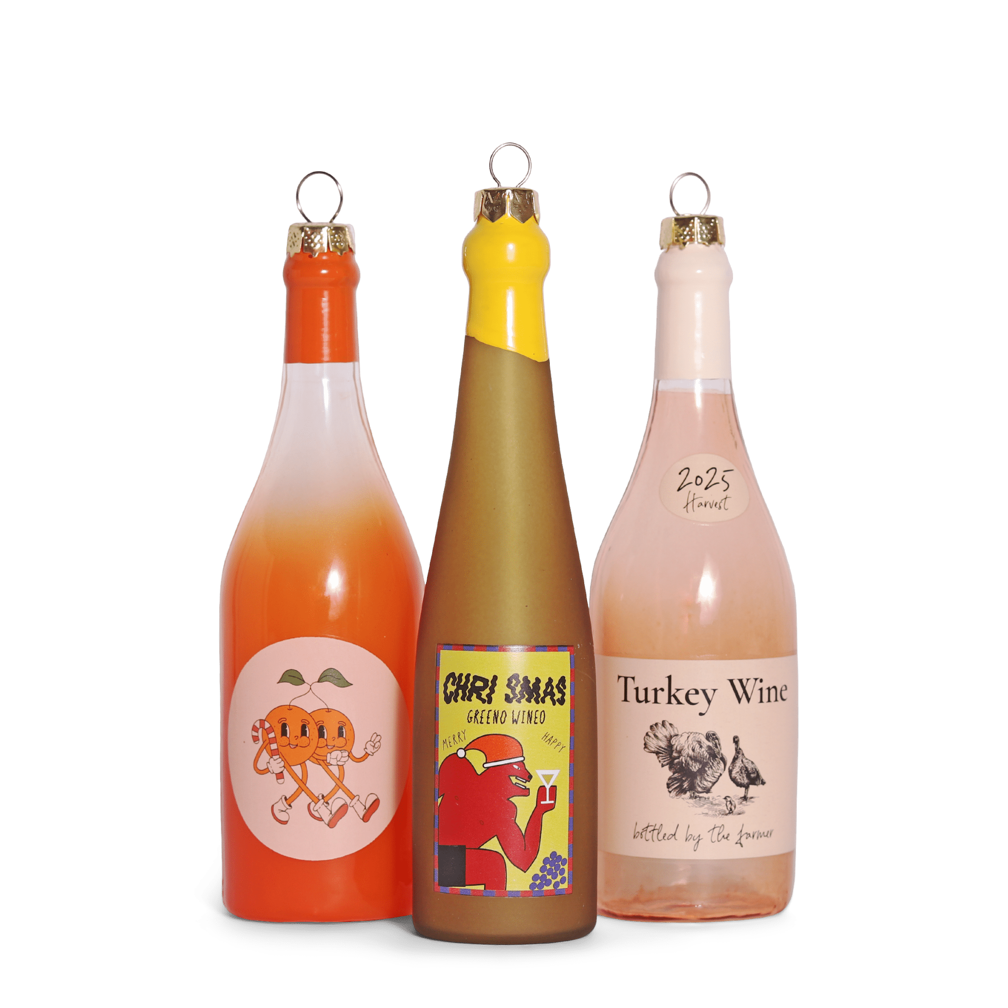 TURKEY WINE GLASS TREE DECORATION, 13CM - OTHERLETTERS