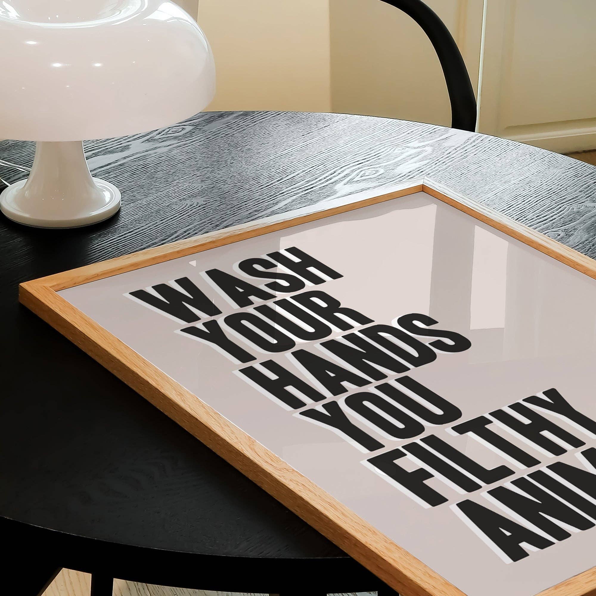 WASH YOUR HANDS PRINT: UNFRAMED / BEIGE / A4 - OTHERLETTERS