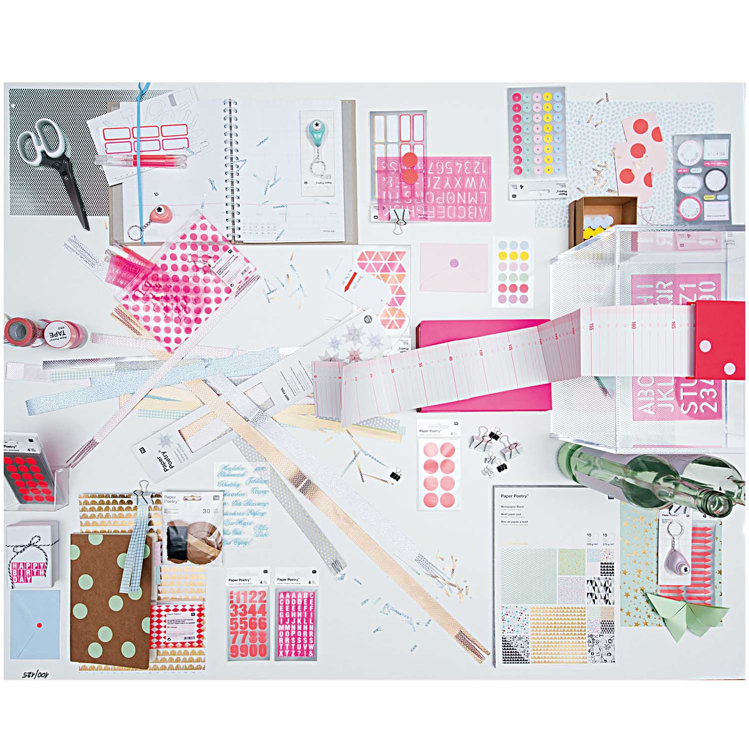 WHITE AND NEON PINK ALPHABET STICKERS - OTHERLETTERS