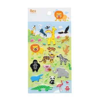 WILD SAFARI ANIMALS 3D STICKERS - OTHERLETTERS