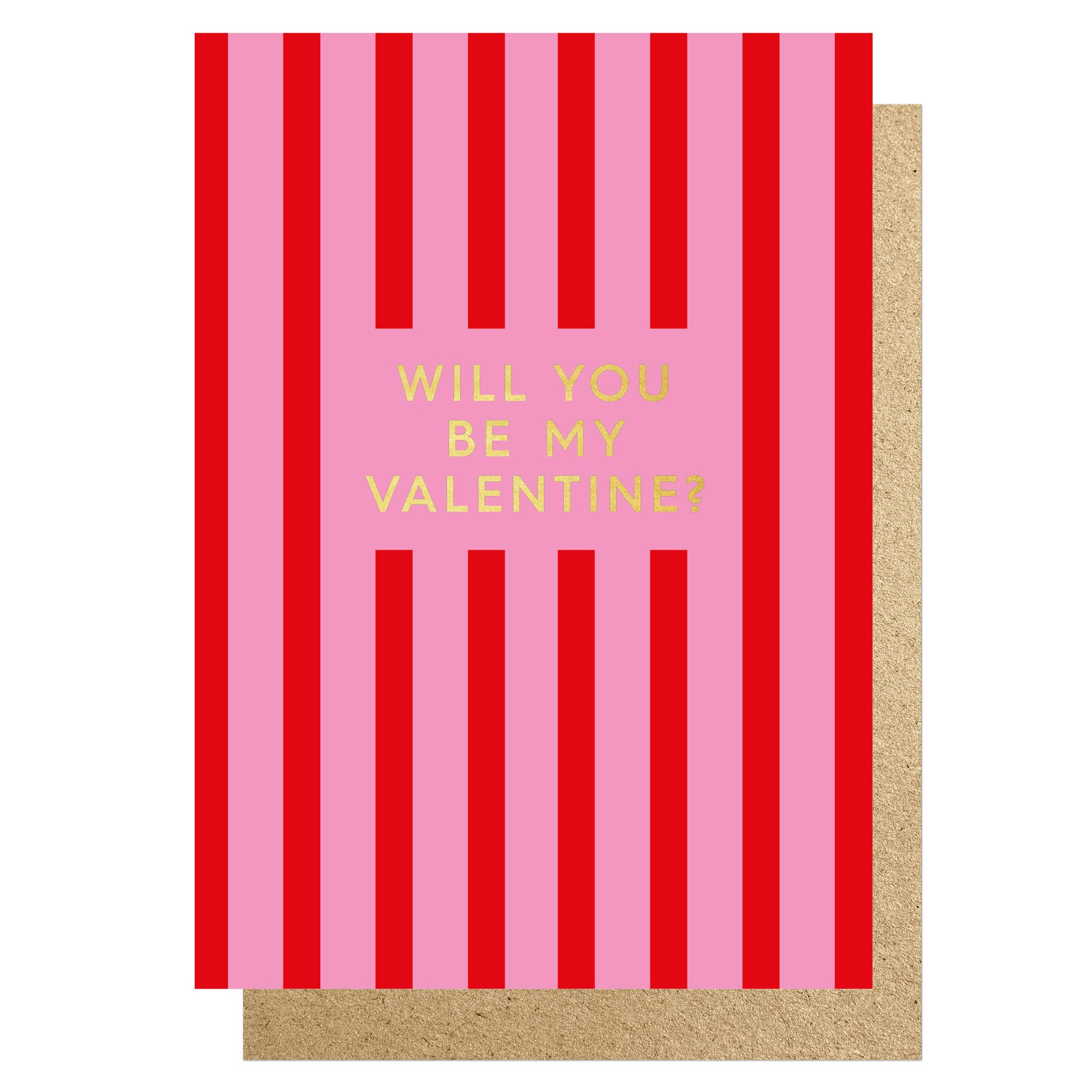 WILL YOU BE MY VALENTINE STRIPED | CARD BY LUCKY INK - OTHERLETTERS
