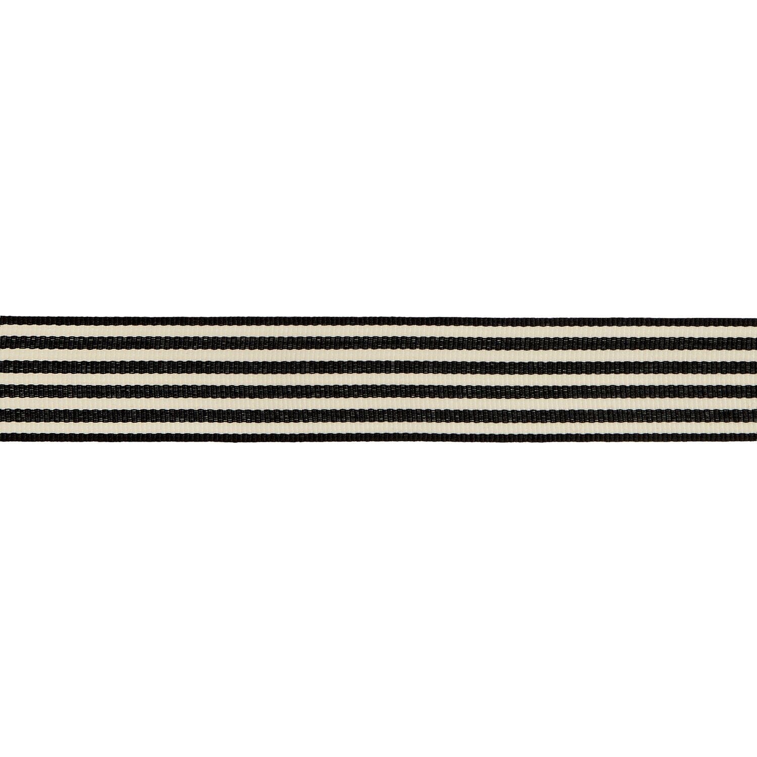 WOVEN DUO STRIPE RIBBON | BLACK & CREAM 25mm - OTHERLETTERS