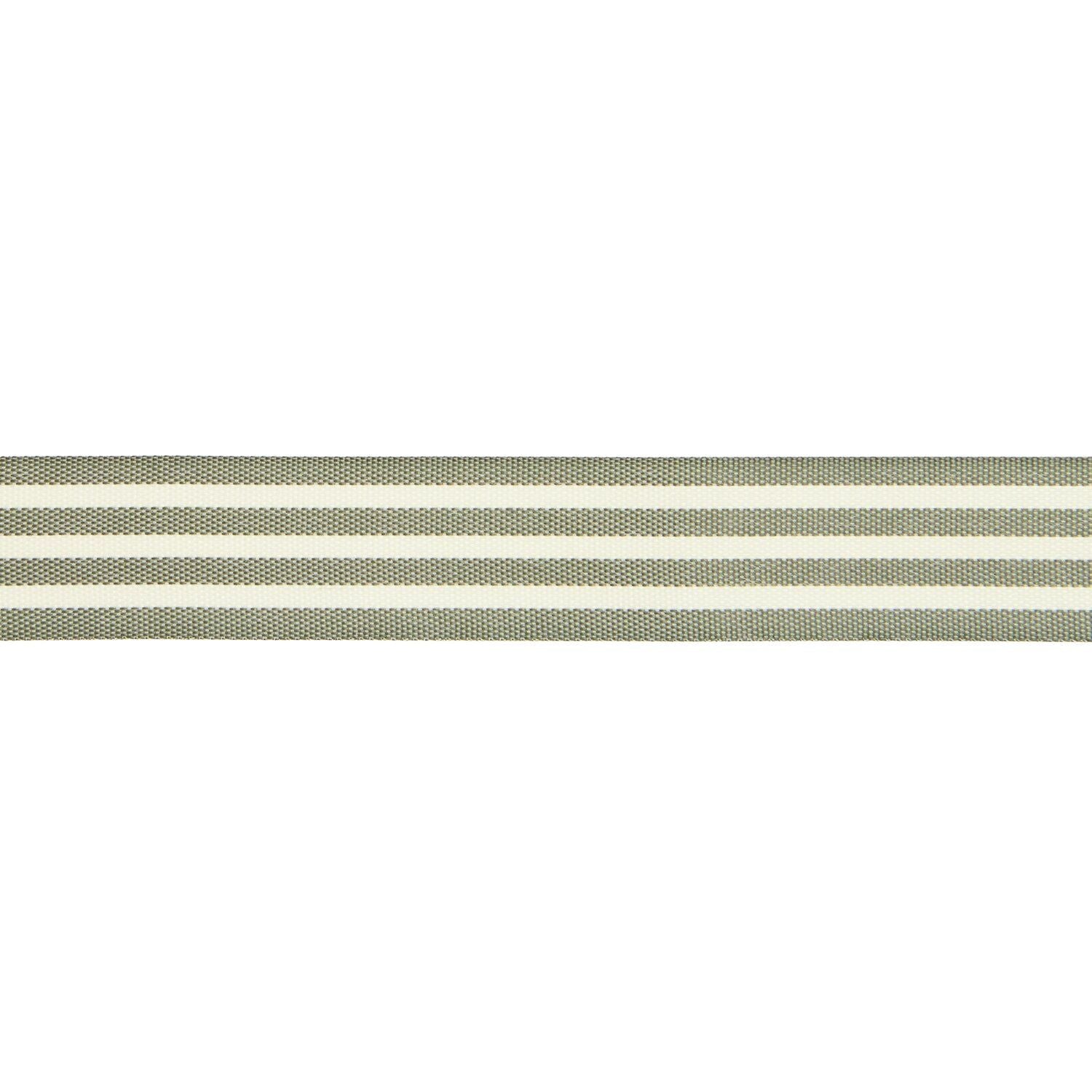 WOVEN DUO STRIPE RIBBON | SAGE & CREAM 25mm - OTHERLETTERS