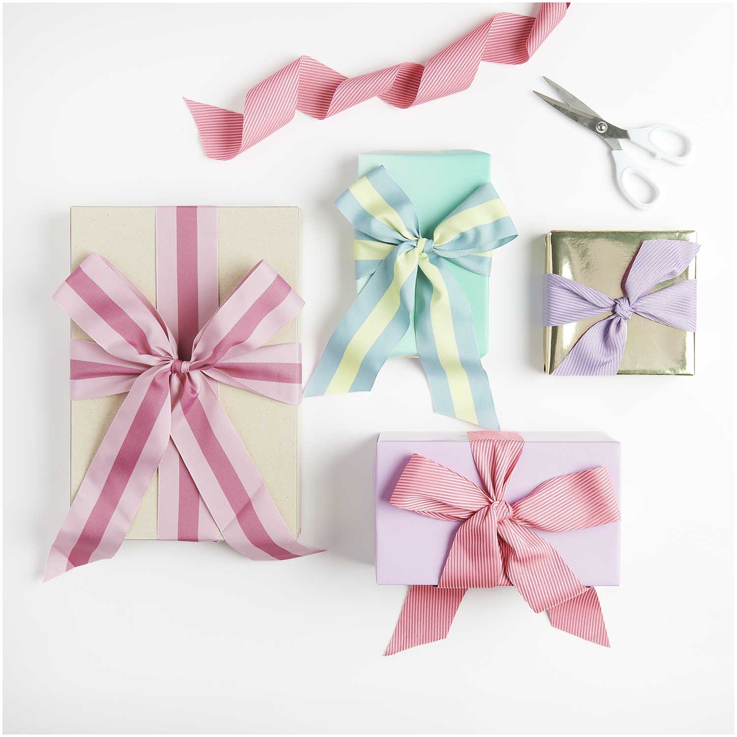 WOVEN RIBBON STRIPE | DUSKY PINK/ ROSE 58mm - OTHERLETTERS